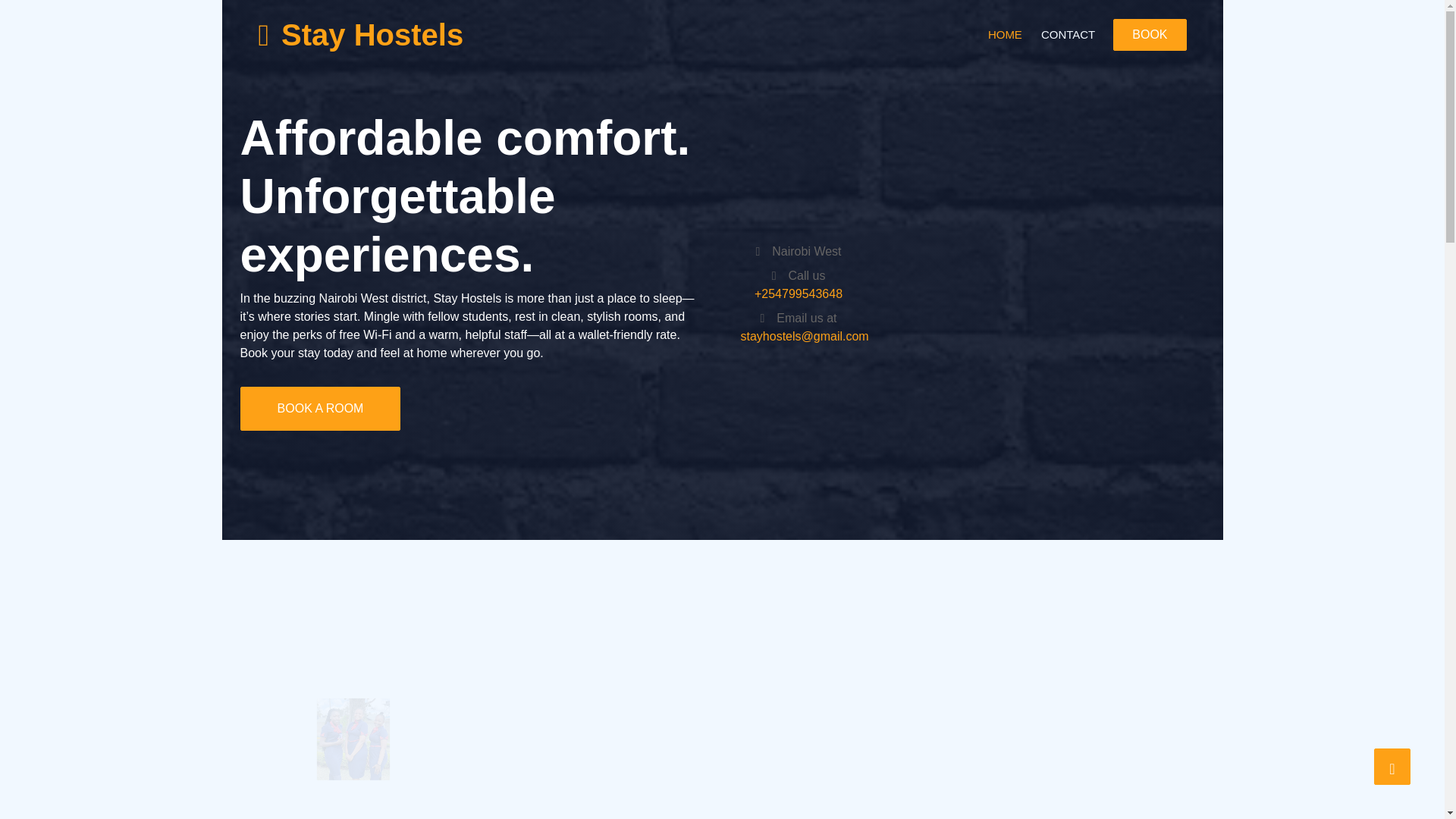 website screenshot of https://stayhostels.co.ke/