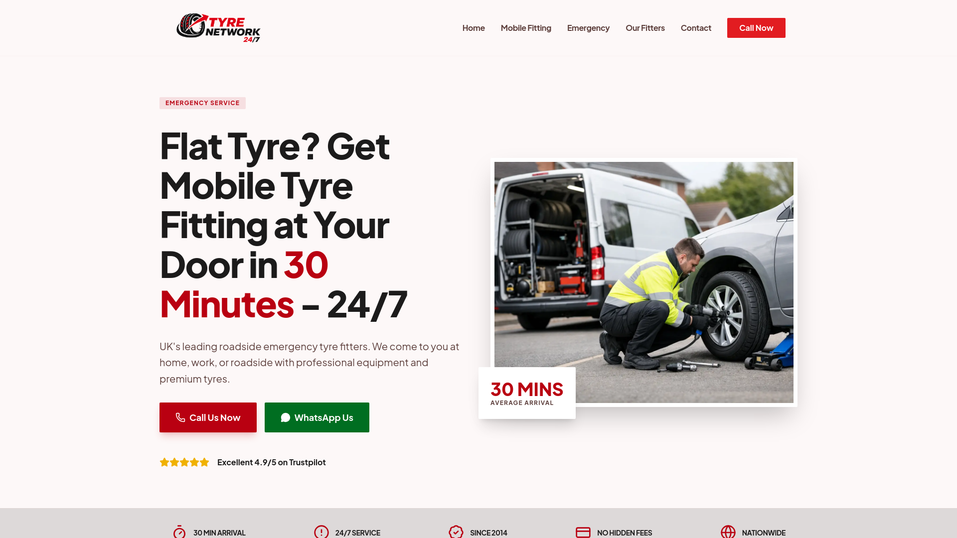 website screenshot of https://tyrenetwork247.uk/