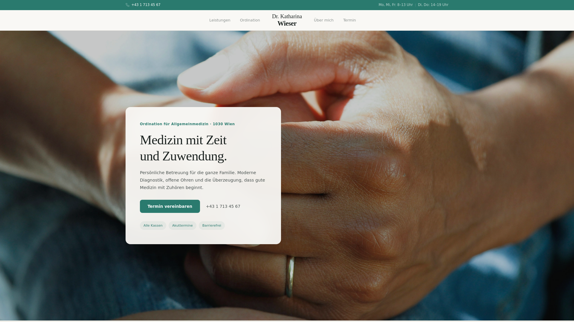 website screenshot of https://arzt-demo.pages.dev/