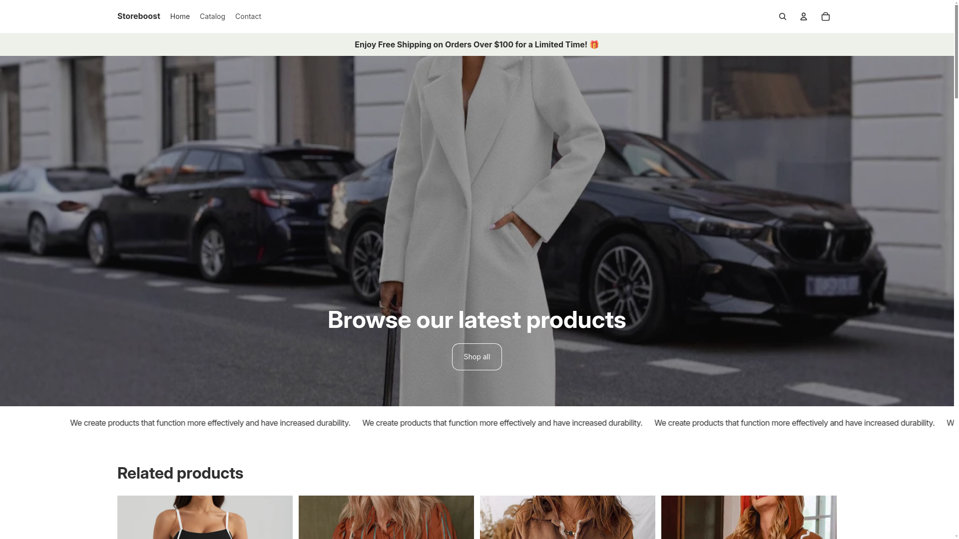website screenshot of https://storeboost.store/