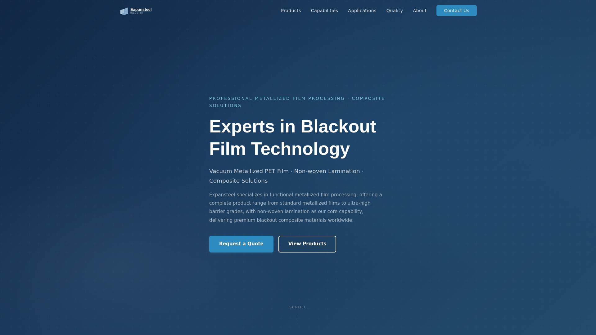 website screenshot of https://expansteel.com