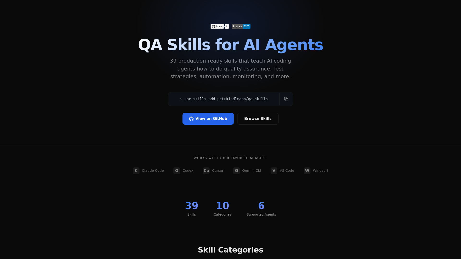 website screenshot of https://qa-skills-site.pages.dev/