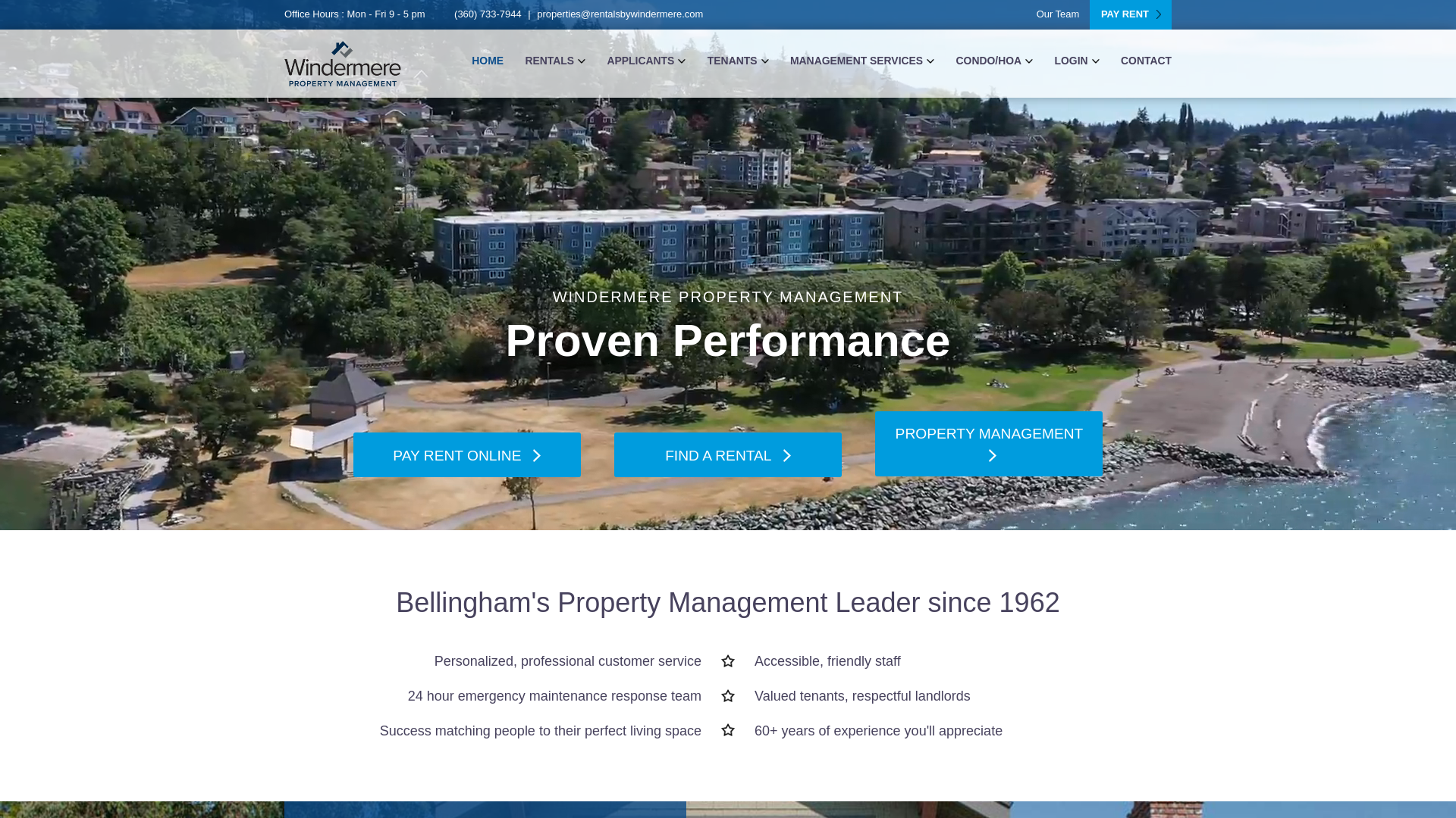 website screenshot of https://www.rentalsbywindermere.com/