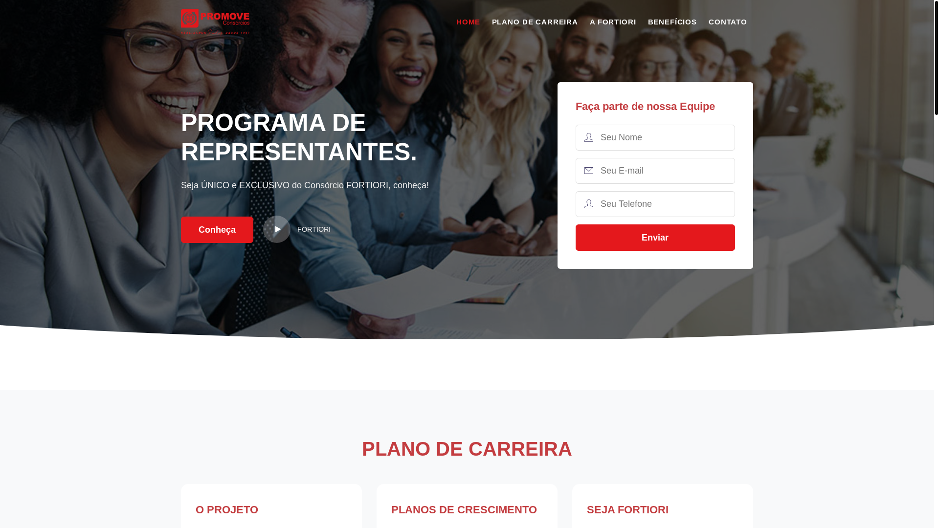 website screenshot of https://fortioriconsorcios.com.br/