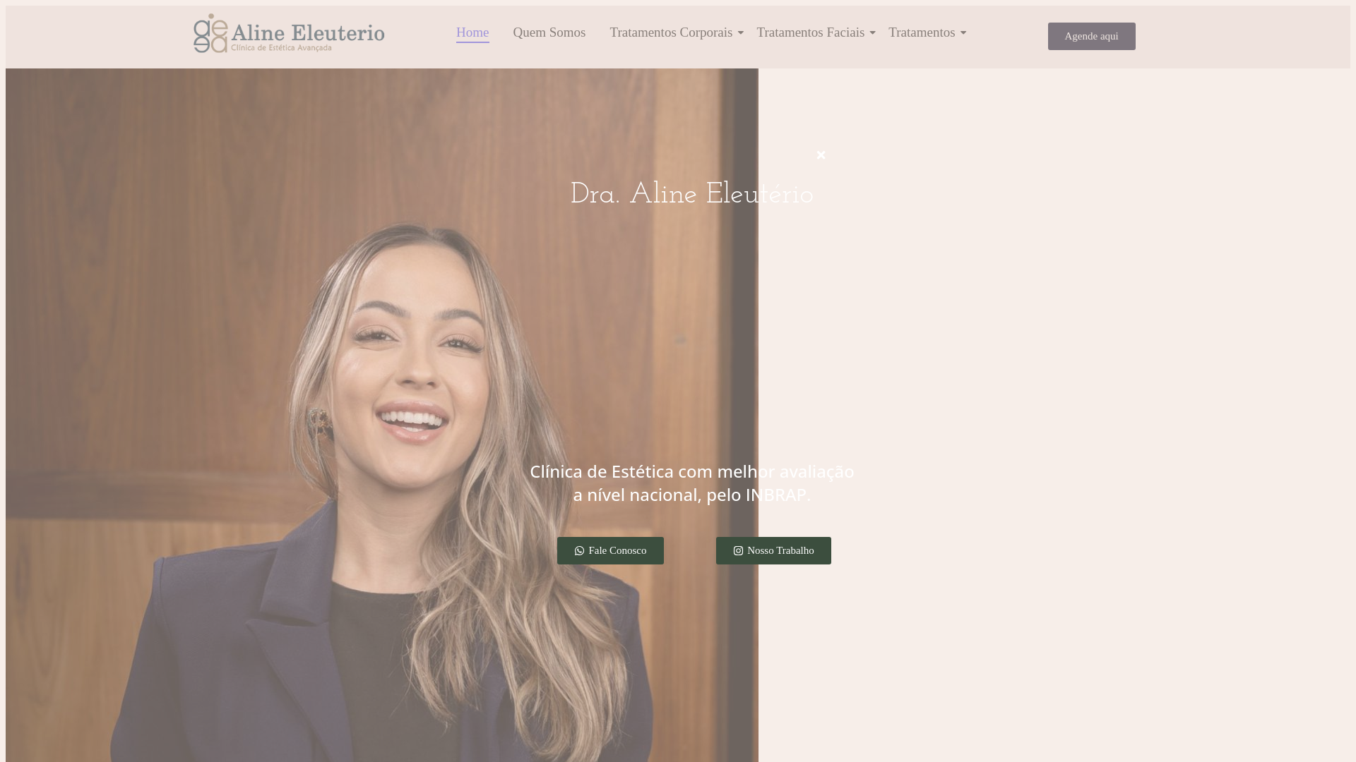 website screenshot of https://alineeleuterio.com.br