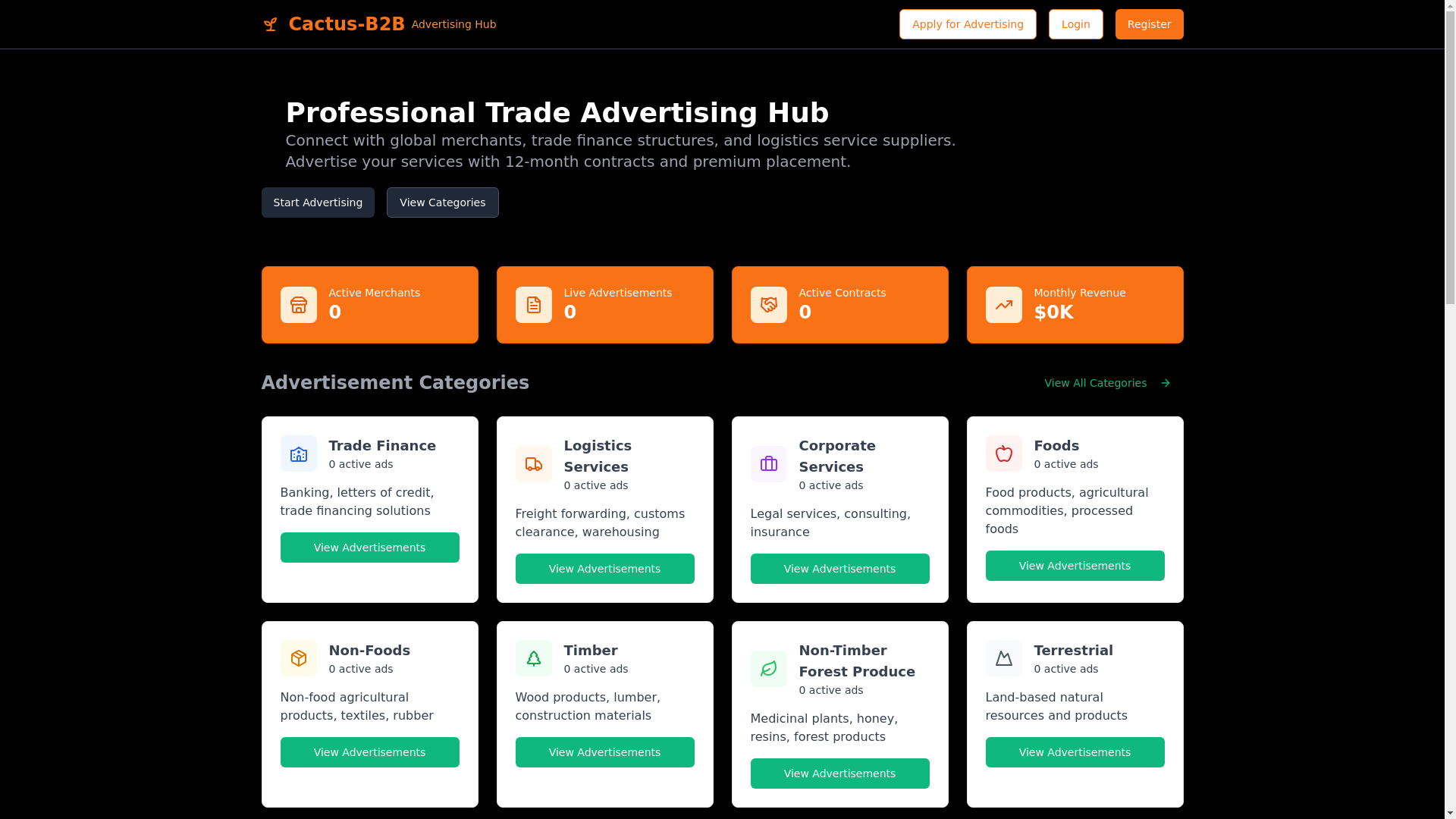 website screenshot of https://cactus-advertising-hub.com/