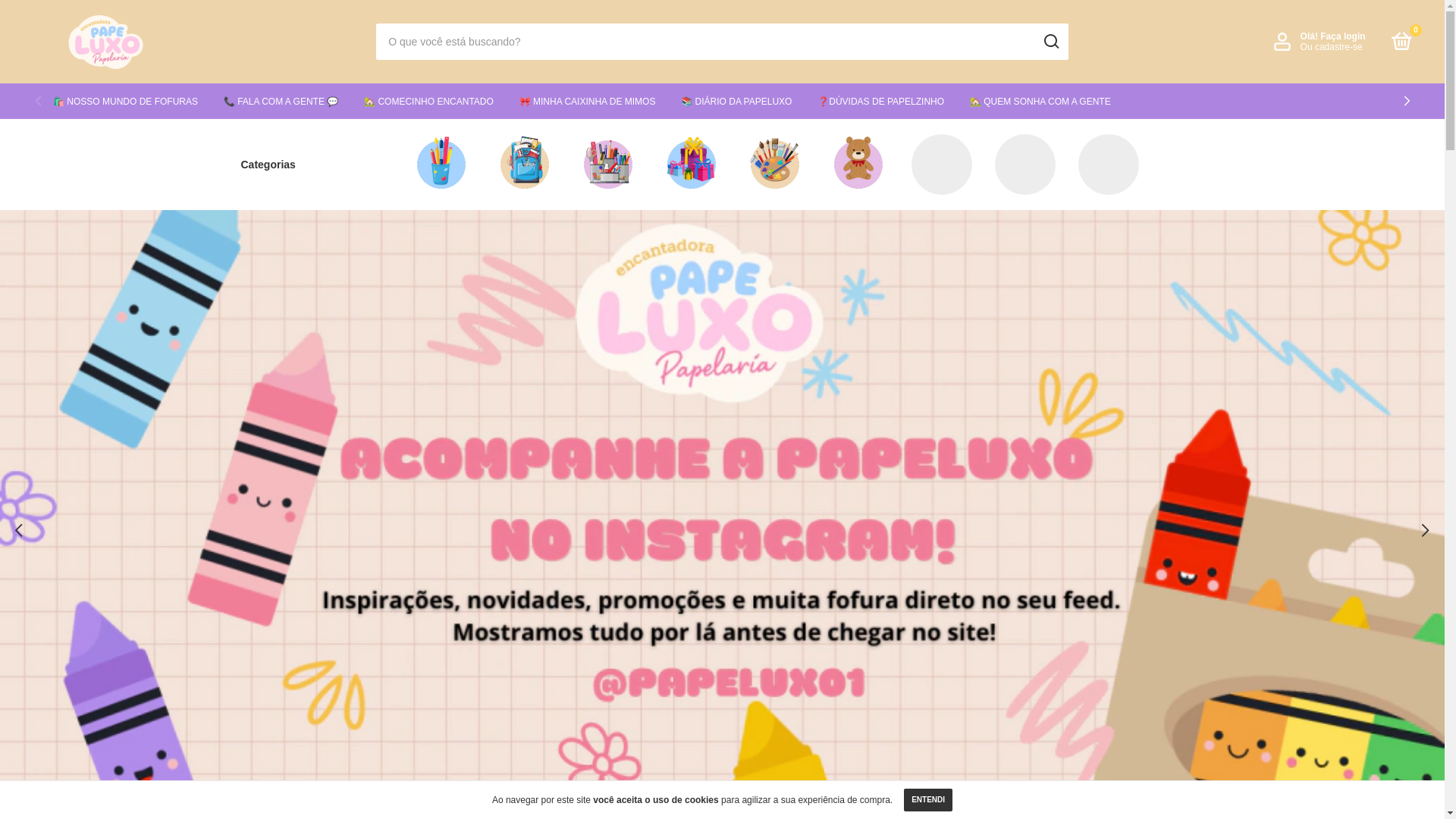 website screenshot of https://papelariapapeluxo.com.br/