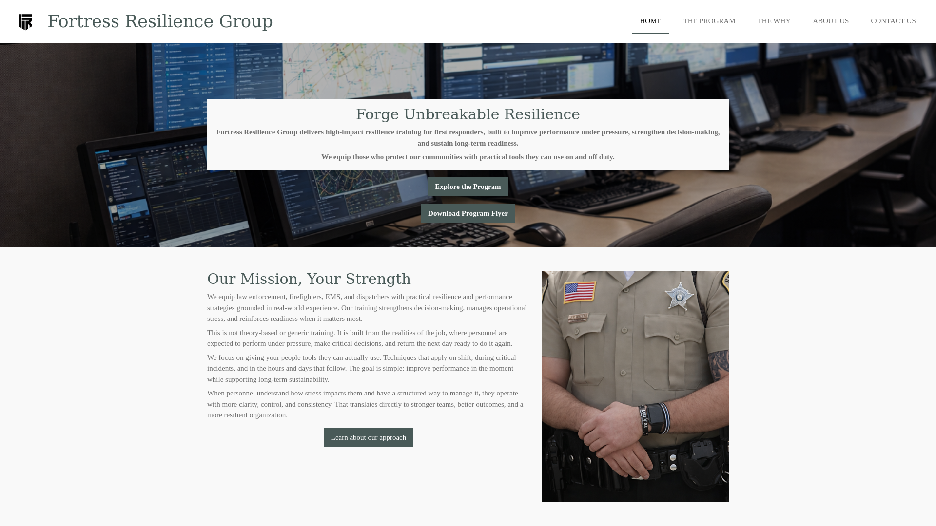 website screenshot of https://fortressresilencegroup.com