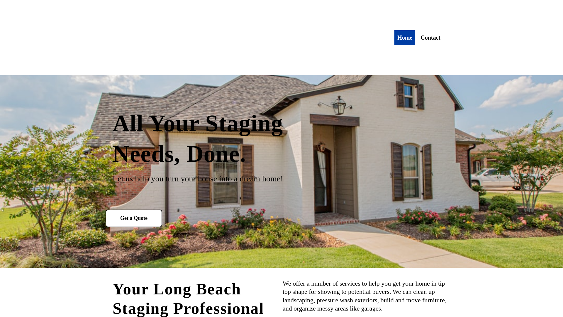 website screenshot of https://idealstagingservices.com