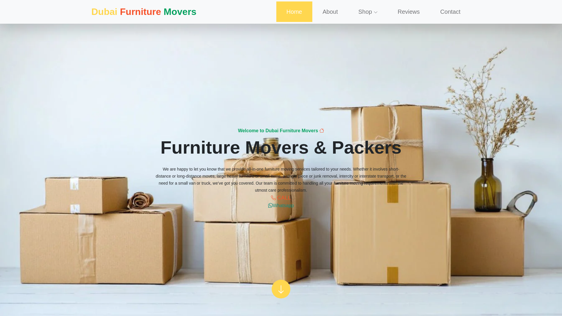 website screenshot of https://moverspackeruae.store/