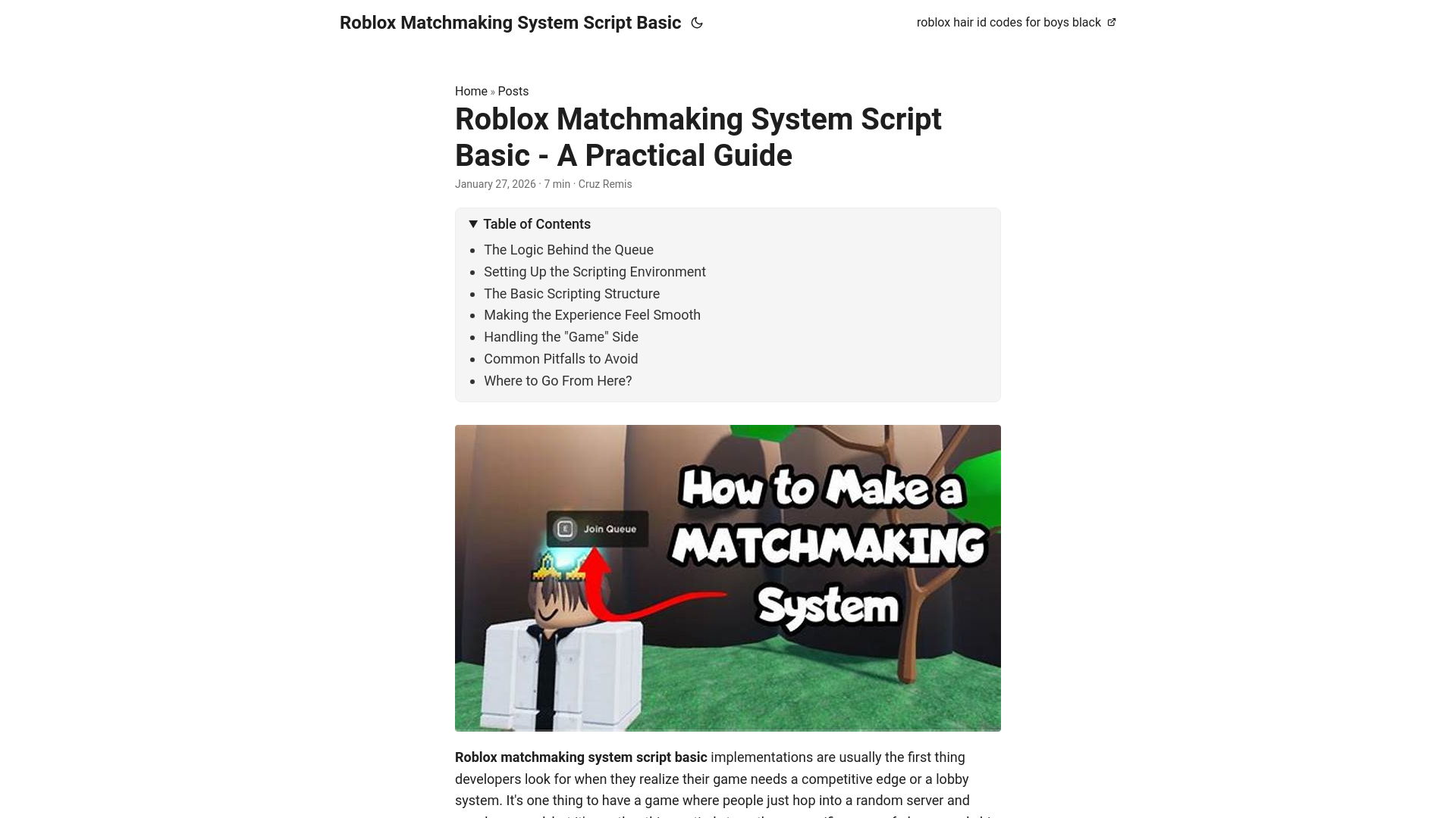 website screenshot of https://robloxmatchmakingsystemscriptbasic.pages.dev/