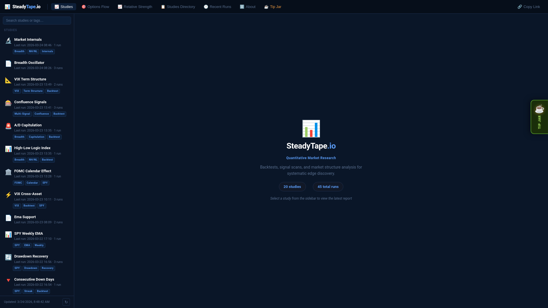 website screenshot of https://steadytape-io.pages.dev/