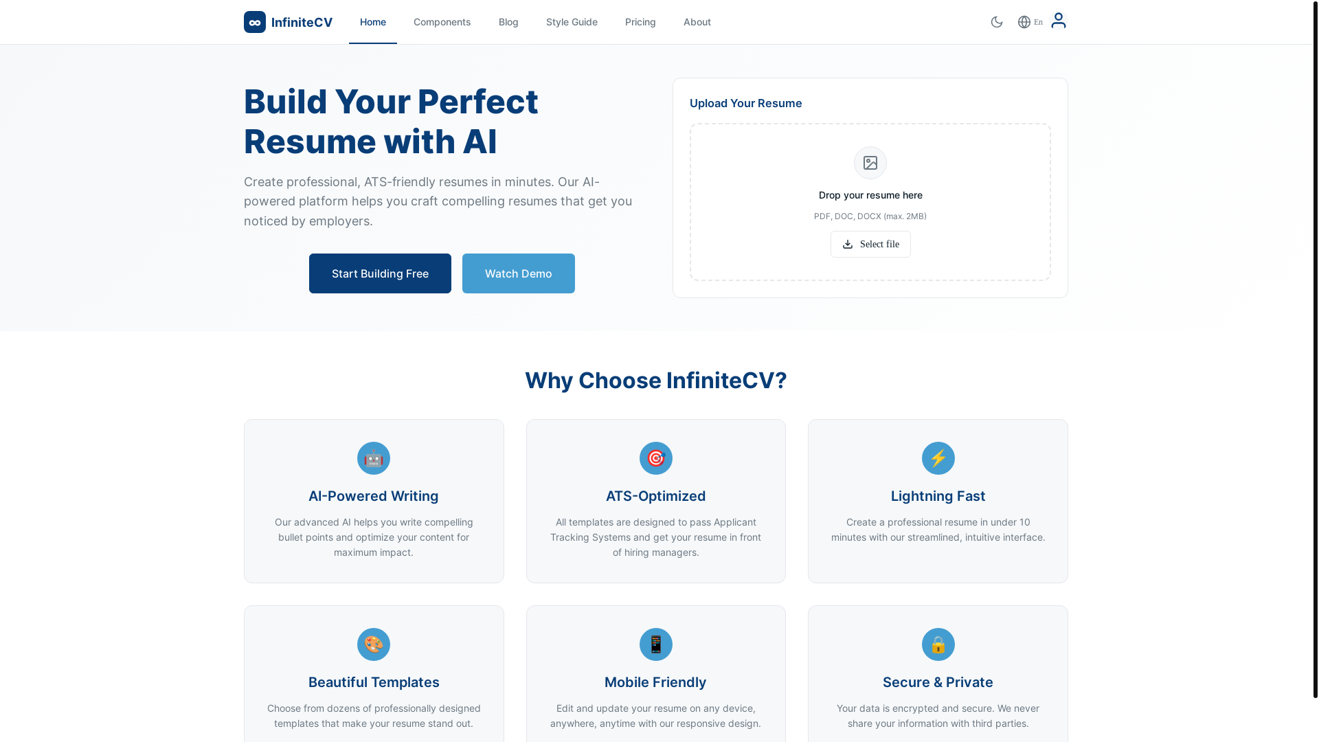 website screenshot of https://cvinfui.pages.dev/