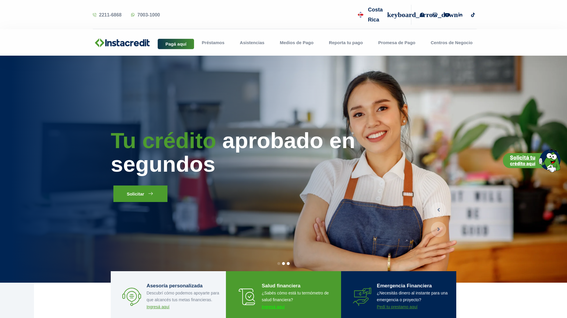 website screenshot of https://www.instacredit.com/