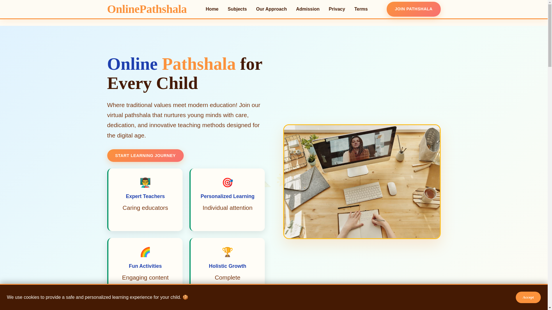 website screenshot of https://onlinepathshala.uk/