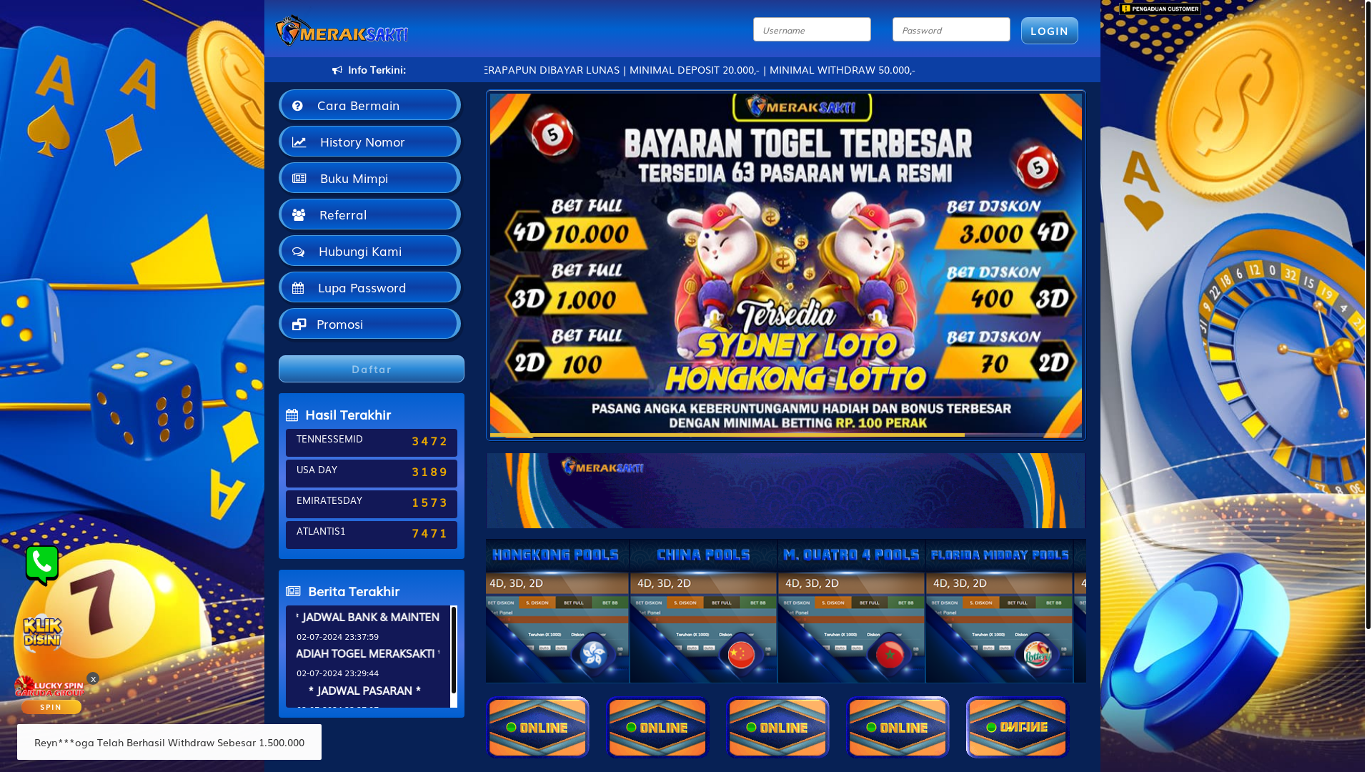 website screenshot of https://meraksakti.world/
