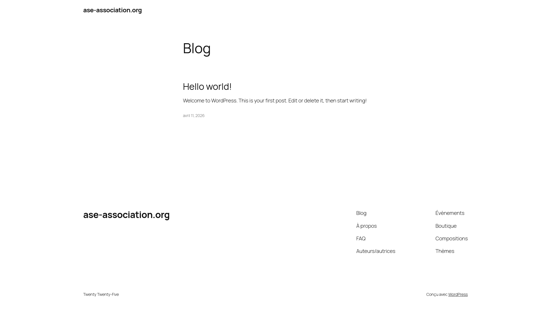website screenshot of https://ase-association.org/
