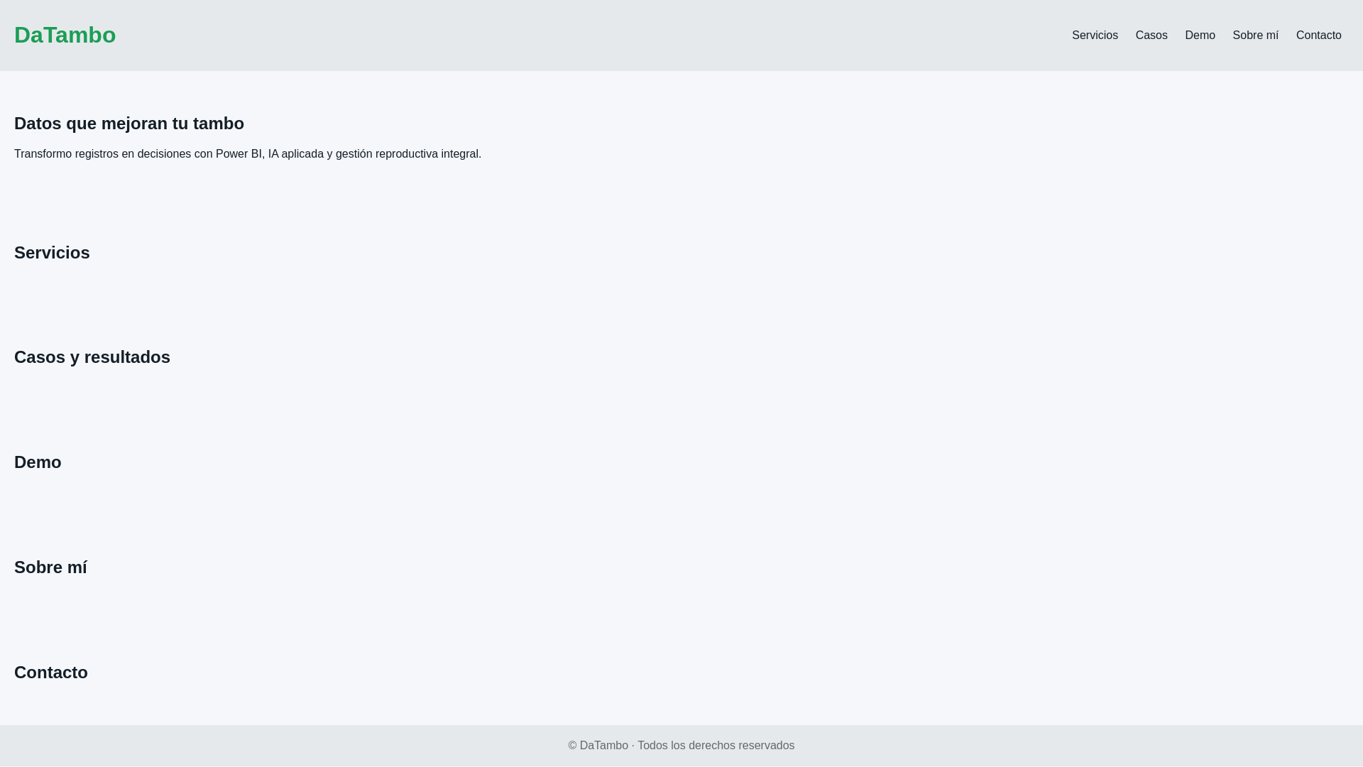 website screenshot of https://datambo.com.ar/