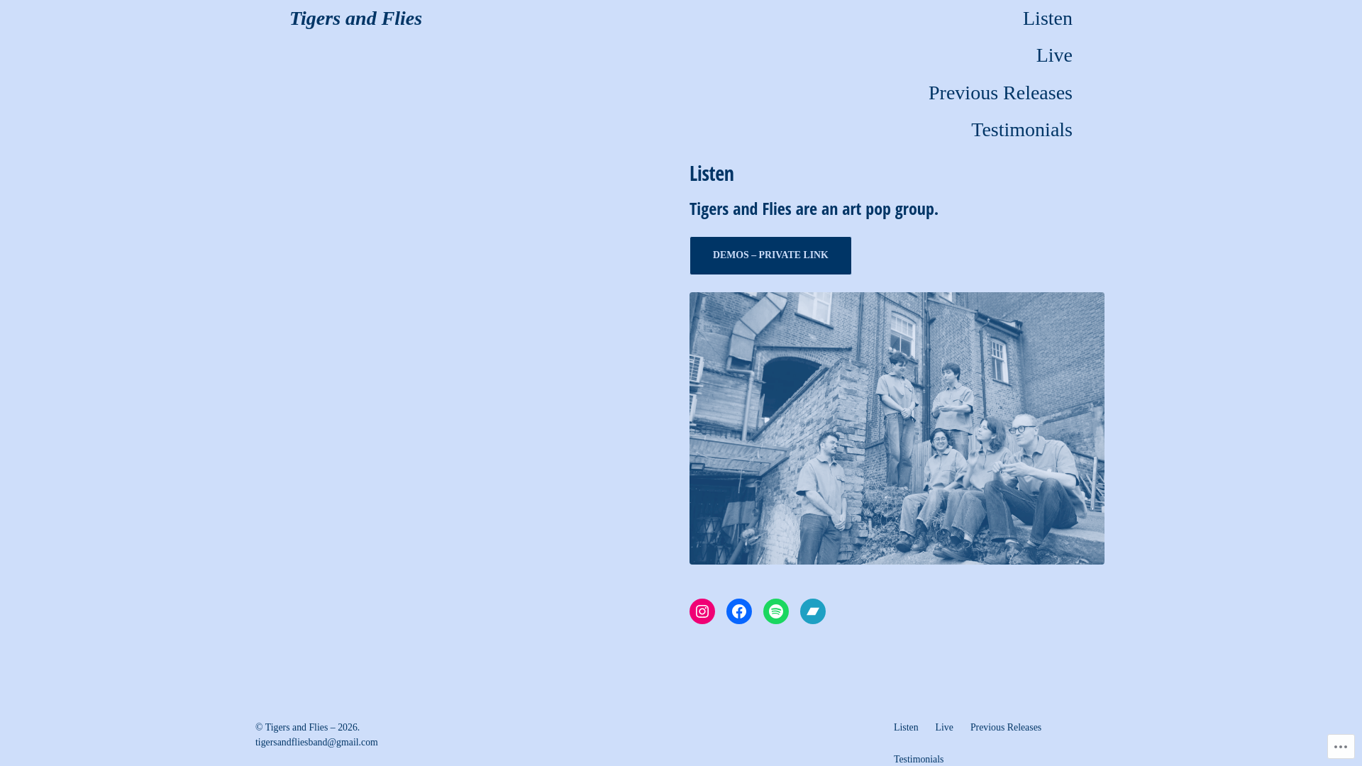 website screenshot of https://tigersandflies.world/