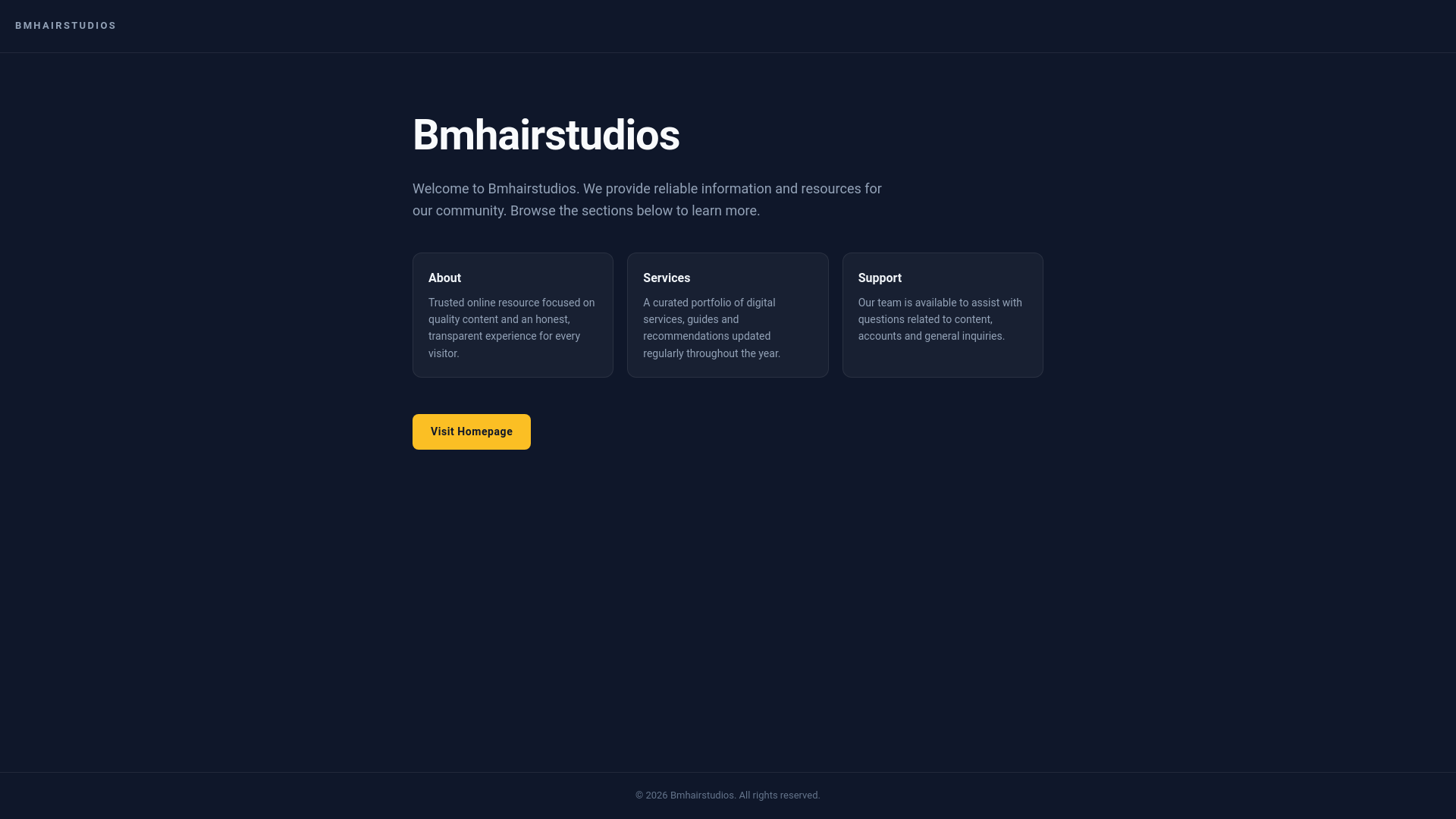 website screenshot of https://bmhairstudios.com/
