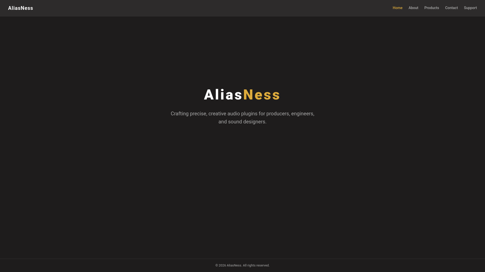 website screenshot of https://aliasness.studio/