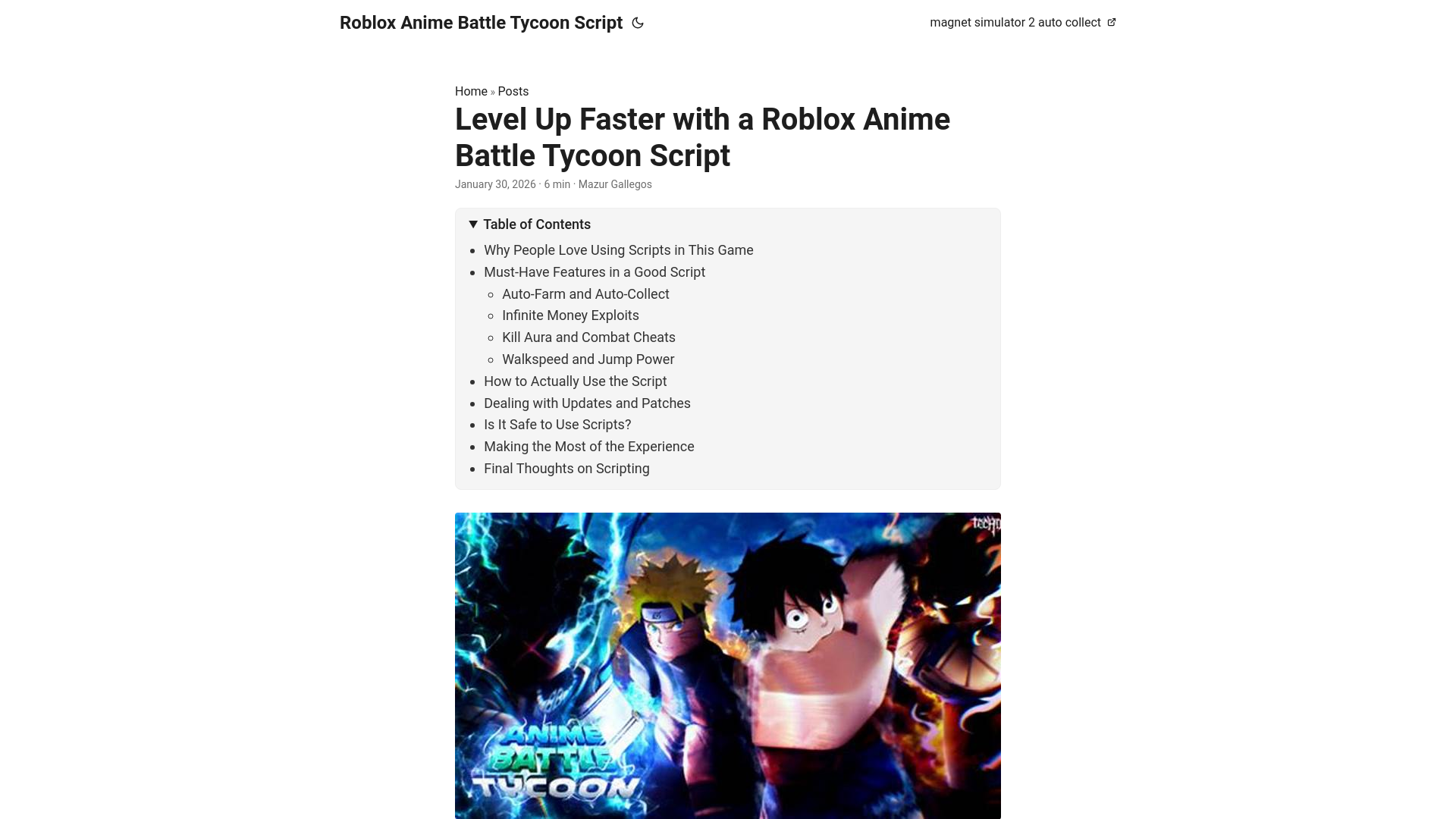 website screenshot of https://roblox-anime-battle-tycoon-script.pages.dev/