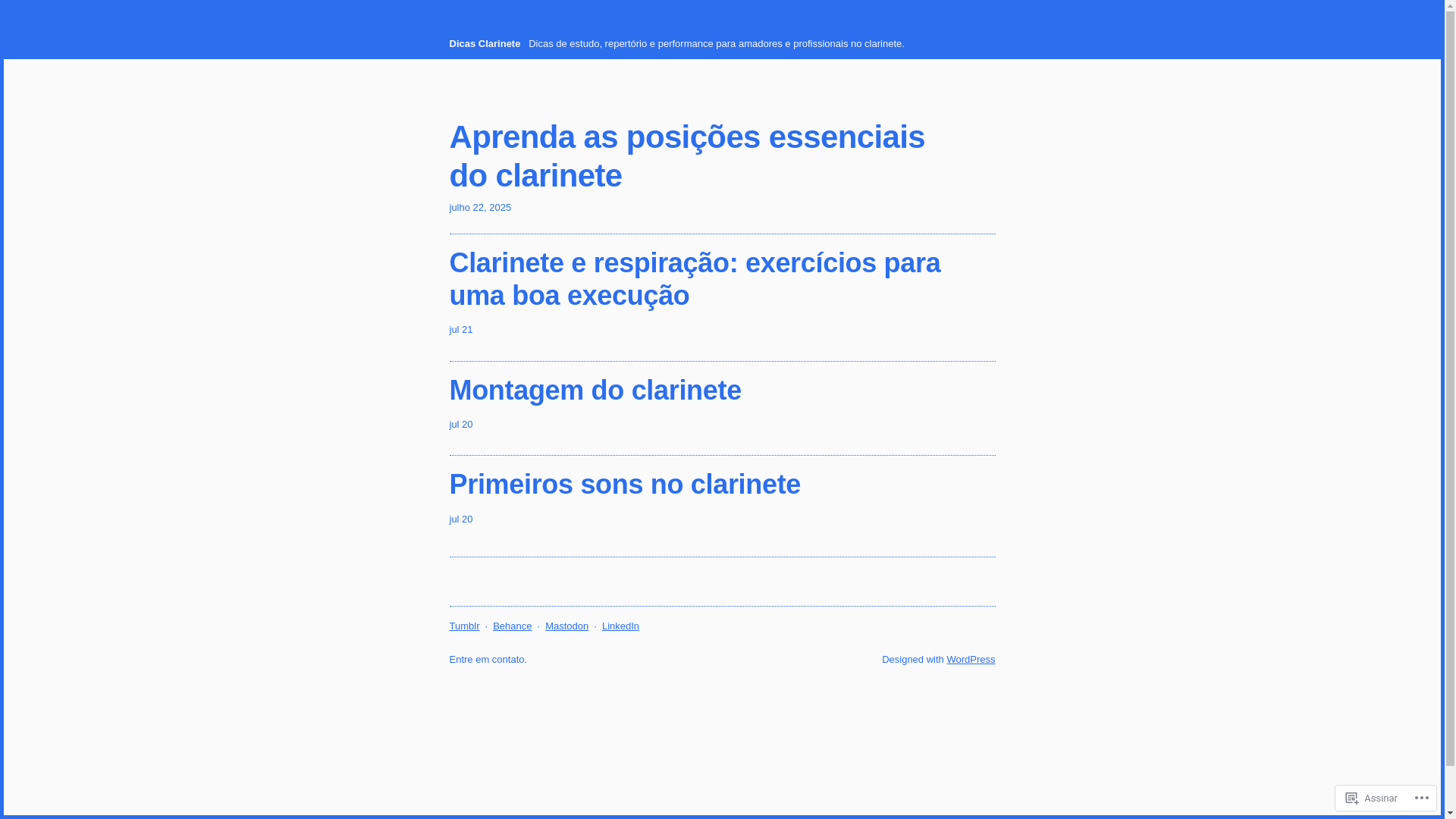 website screenshot of https://dicasclarinete.com/