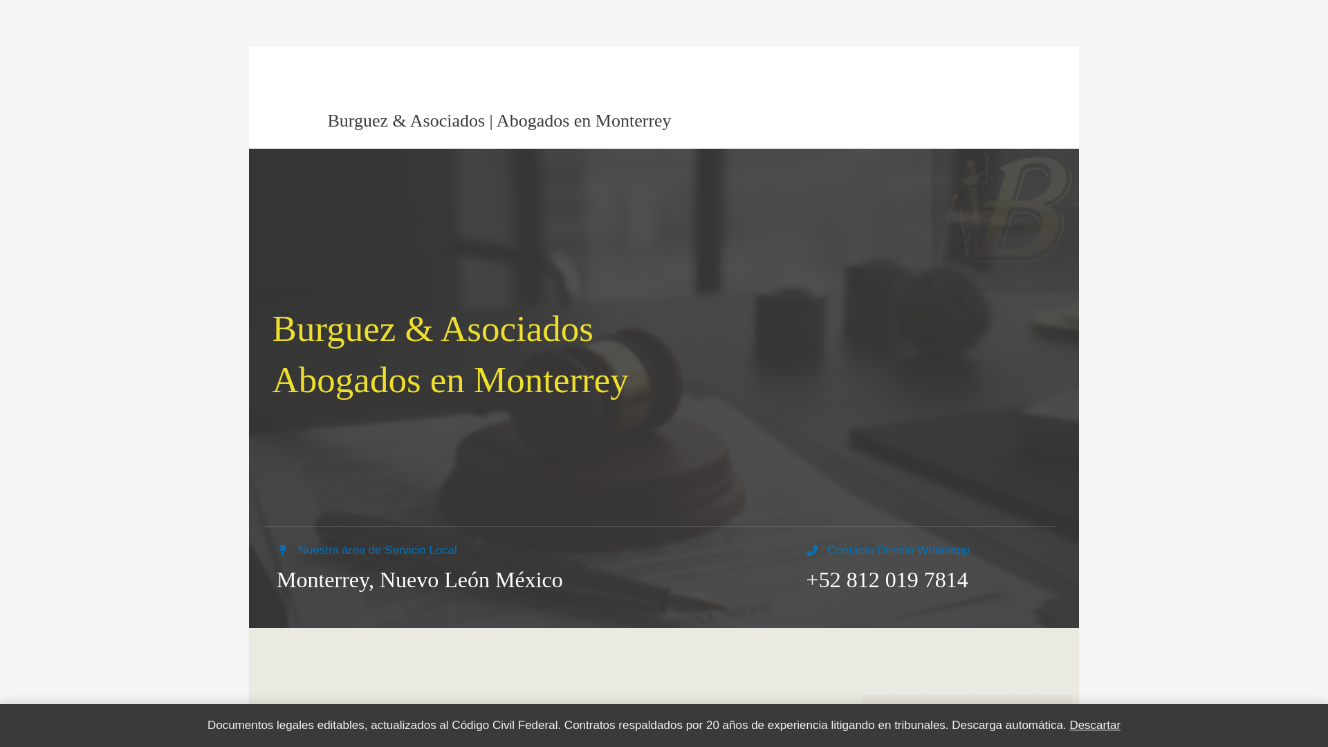 website screenshot of https://burguezabogados.mx/