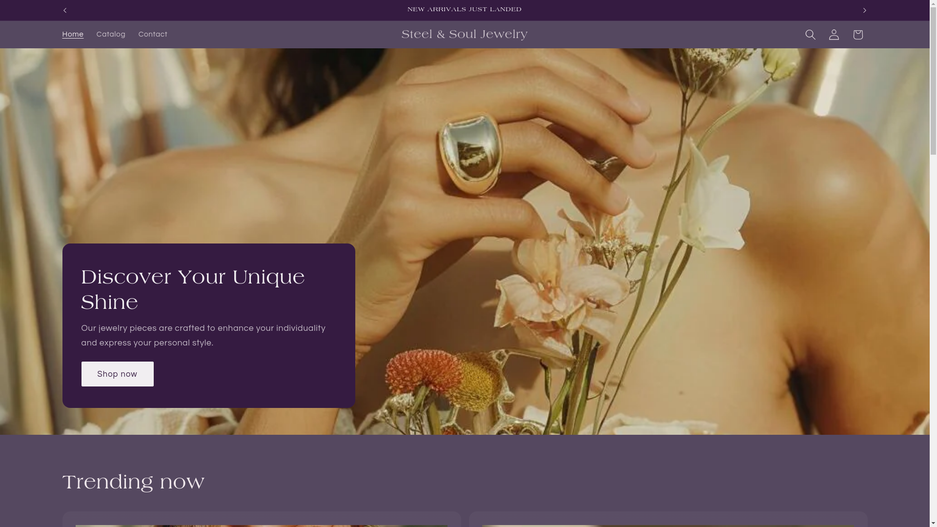 website screenshot of https://steelandsouljewelry.com/
