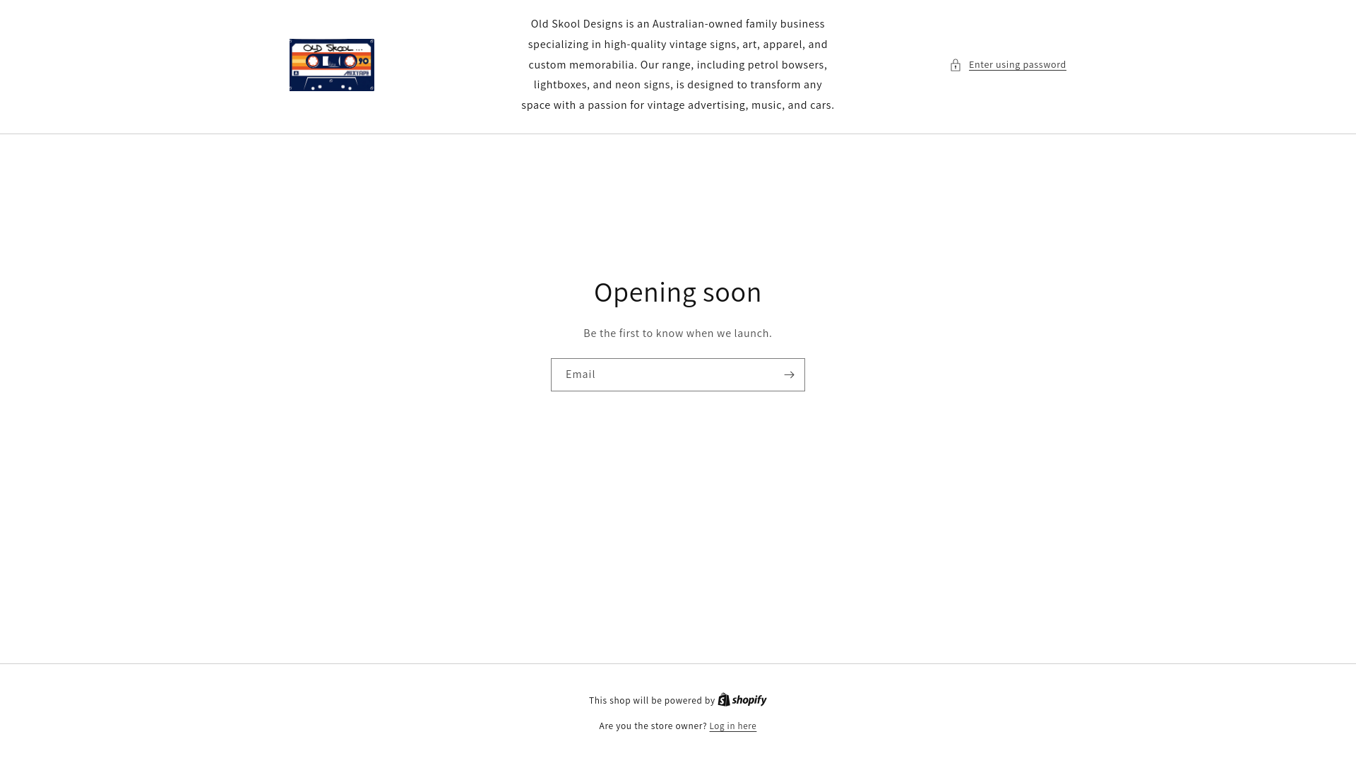 website screenshot of https://oldskooldesigns.com.au