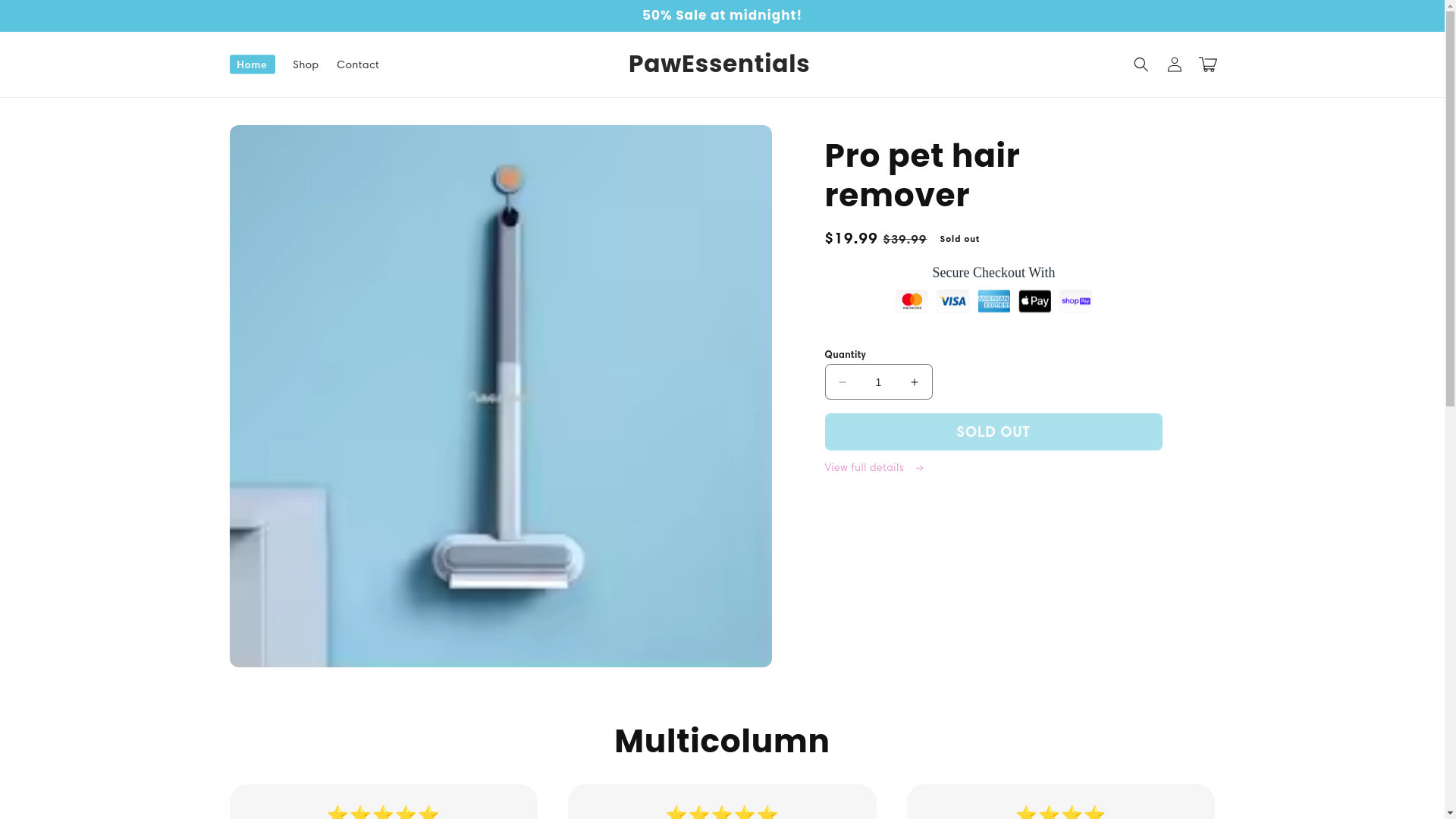 website screenshot of https://pawessentialswww.com/