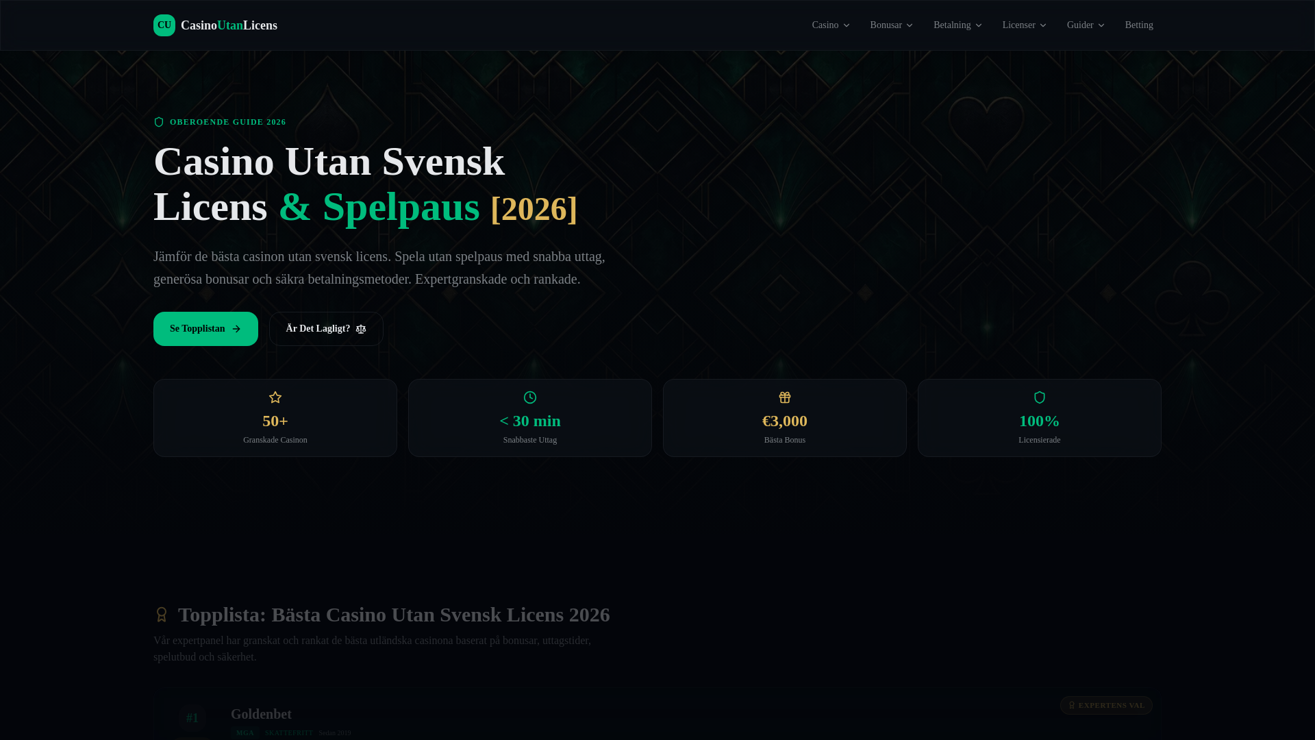 website screenshot of https://casino-utan-licens-blv.pages.dev/
