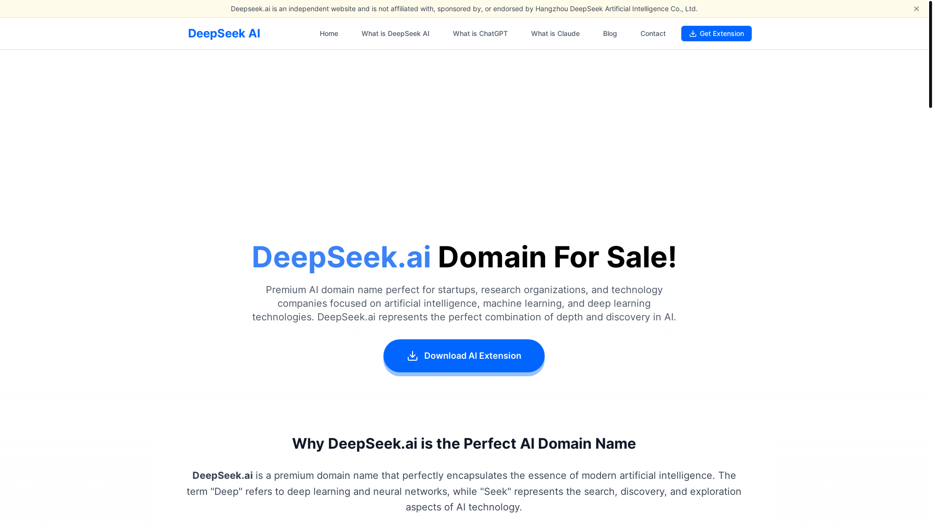 website screenshot of https://deepseek.ai/
