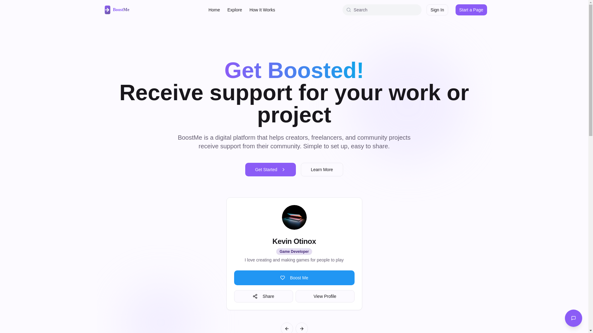 website screenshot of https://boost-me.app/