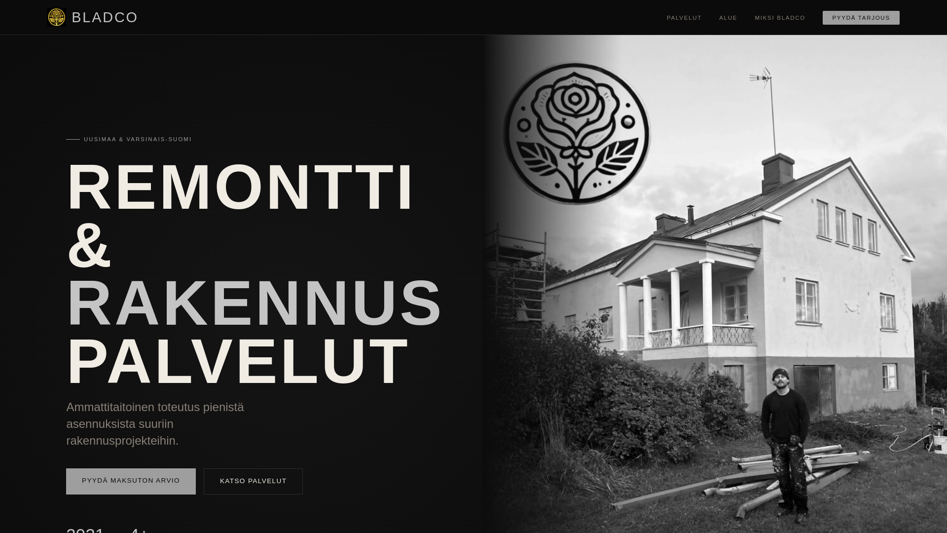 website screenshot of https://bladco.net/