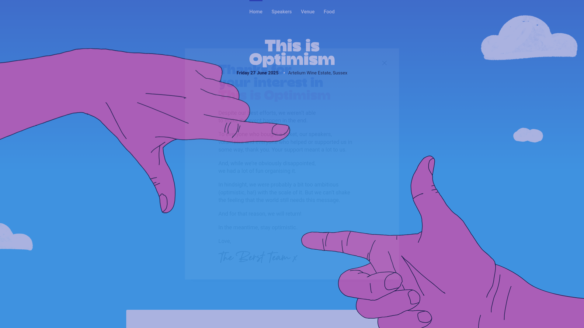 website screenshot of https://optimism.is/