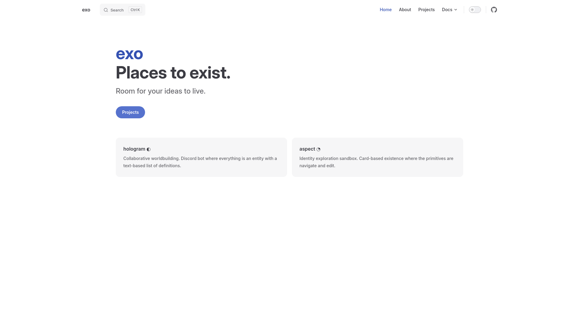 website screenshot of https://exo-place.pages.dev/