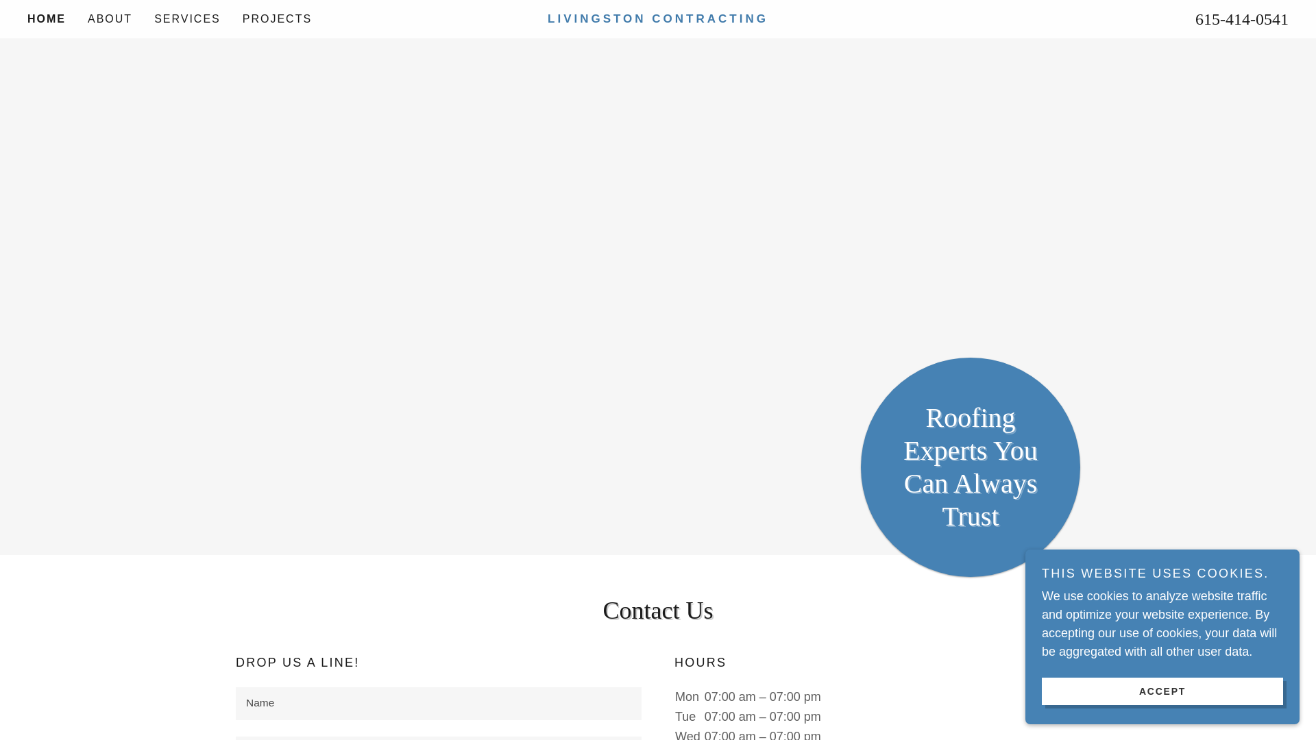 website screenshot of https://livingstoncontractingtn.com/