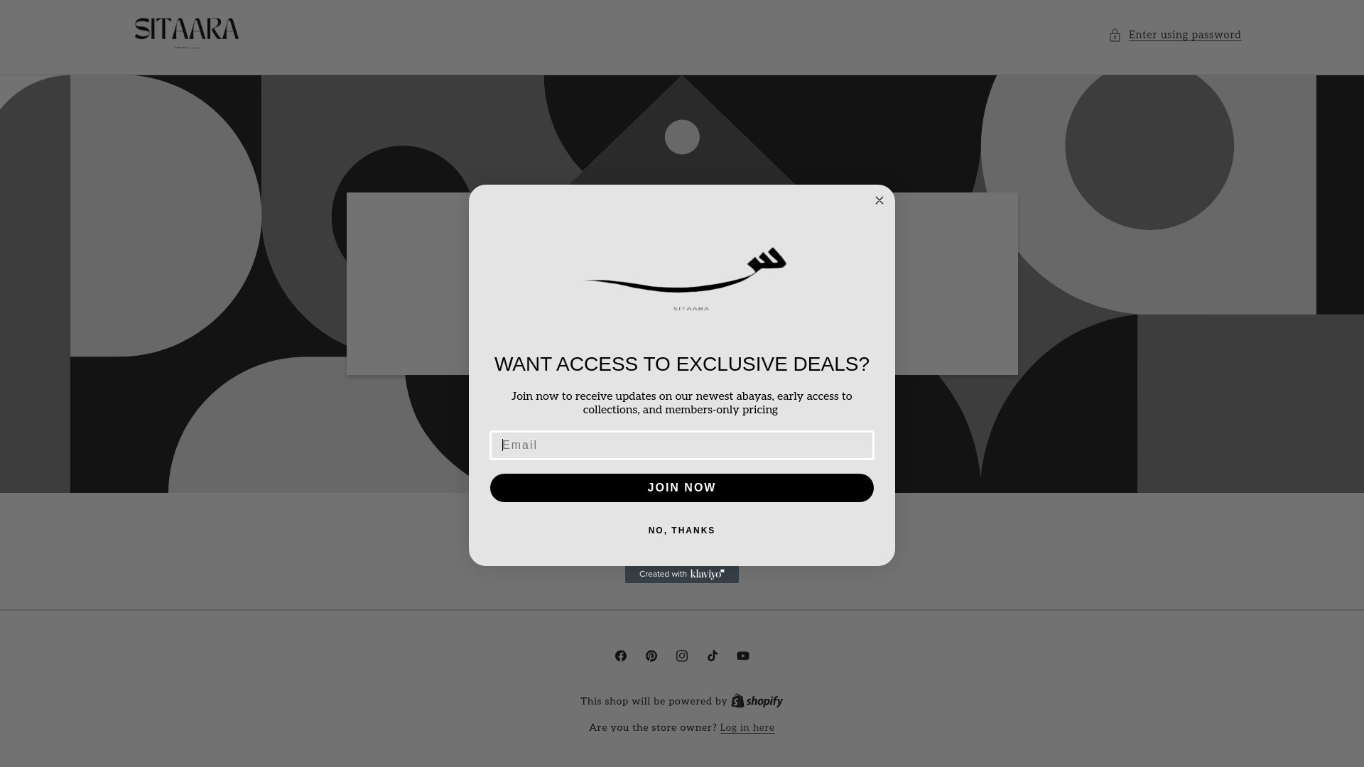 website screenshot of https://shopsitaara.com/