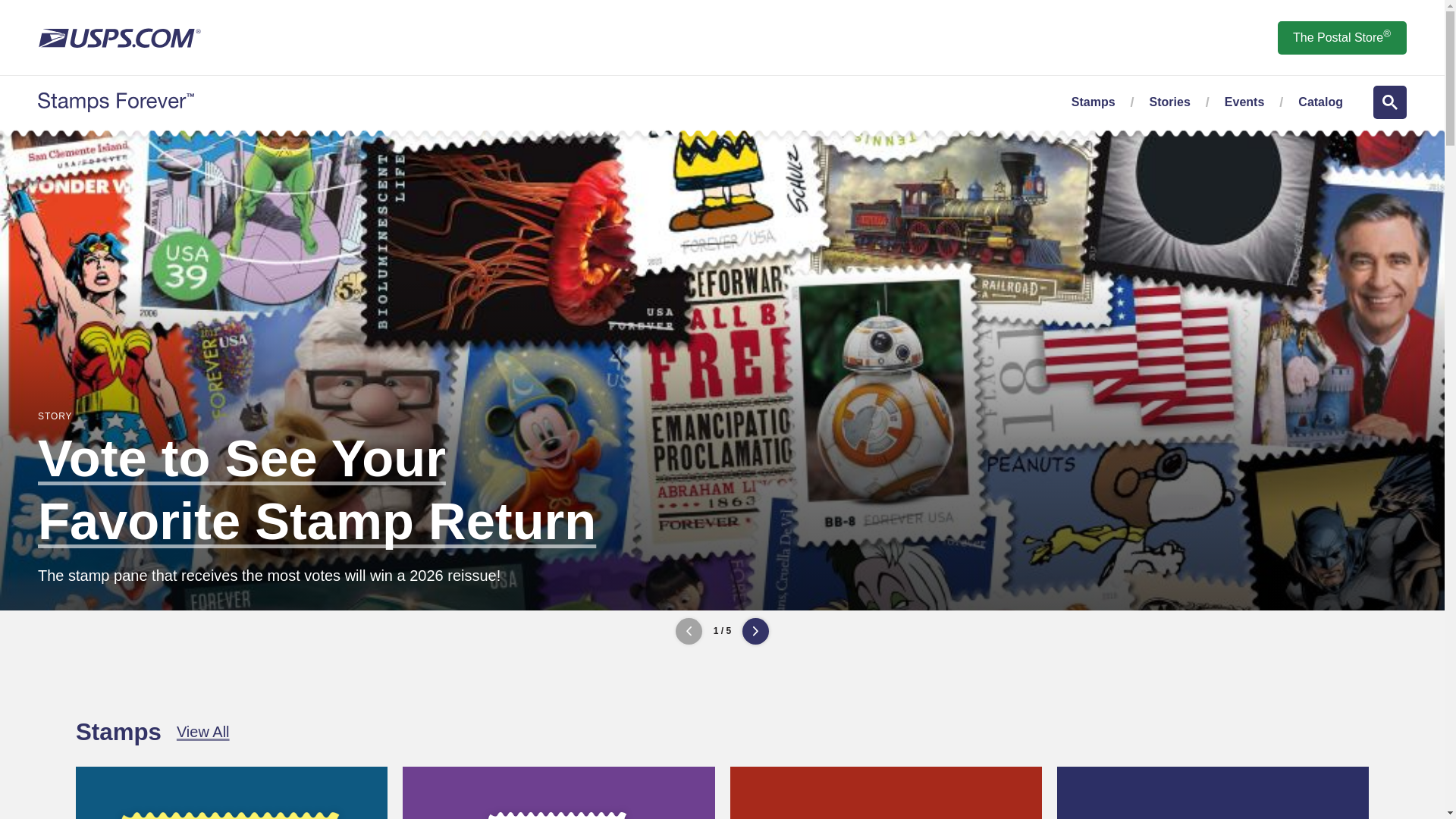 website screenshot of https://www.stampsforever.com/