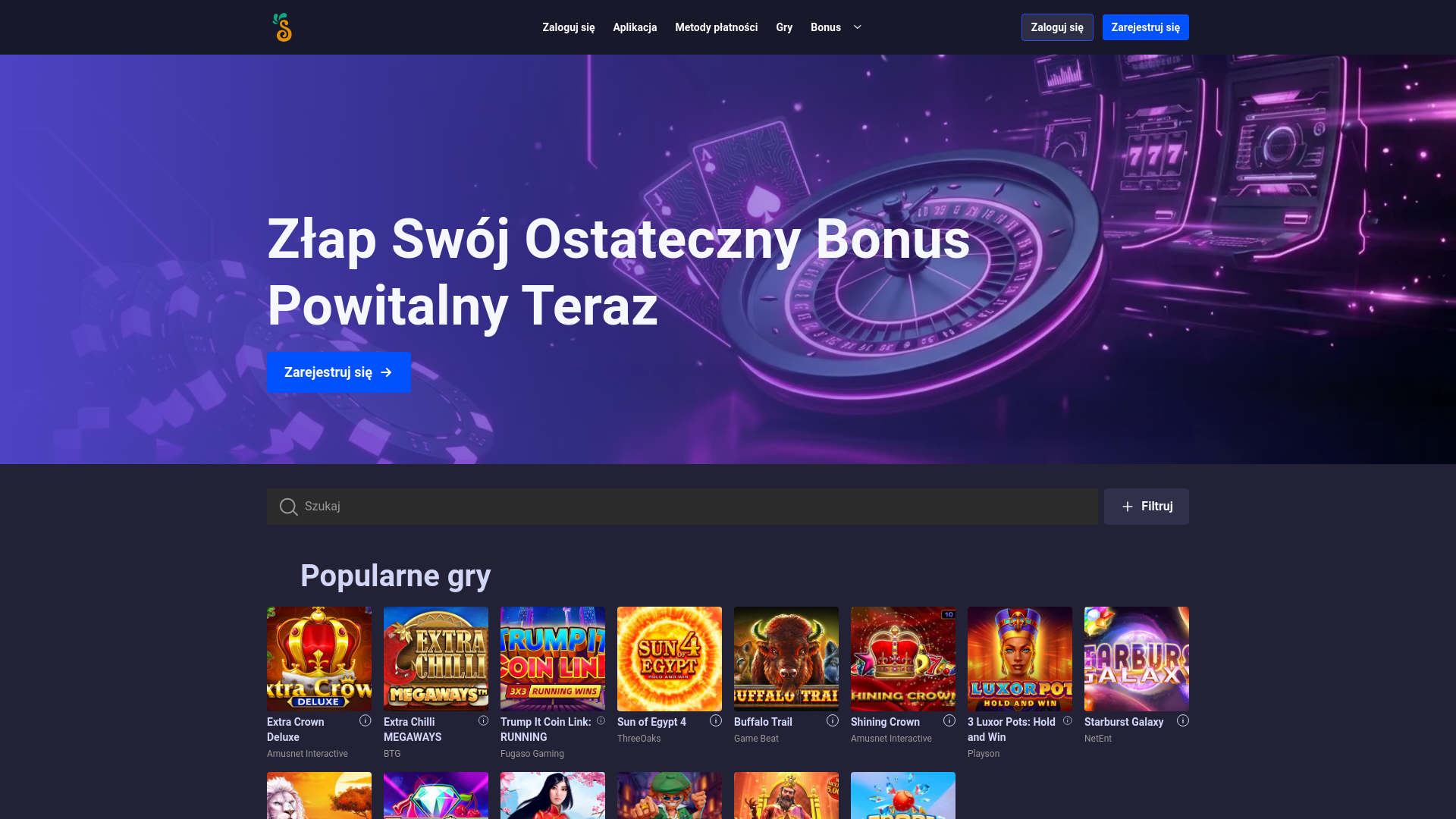 website screenshot of https://spinsamba-casino-pl.pages.dev/