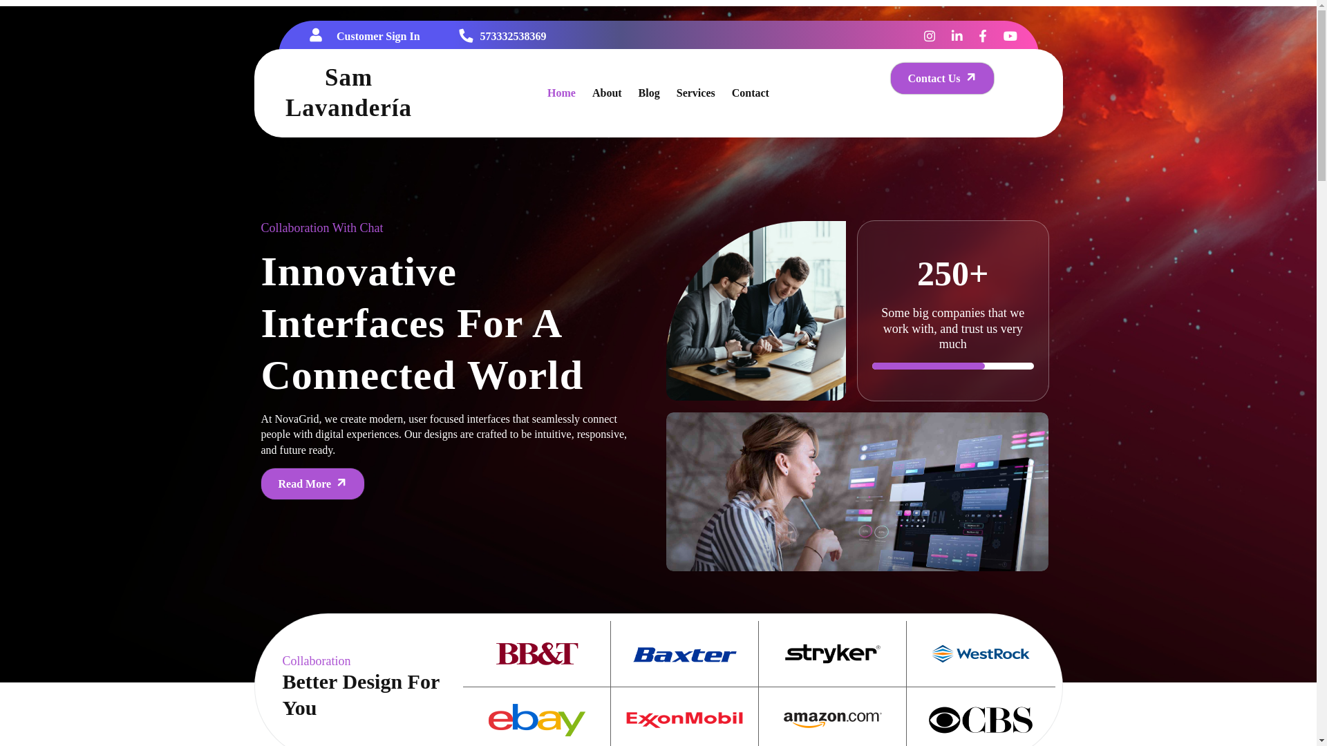 website screenshot of https://samlavanderia.com.co/