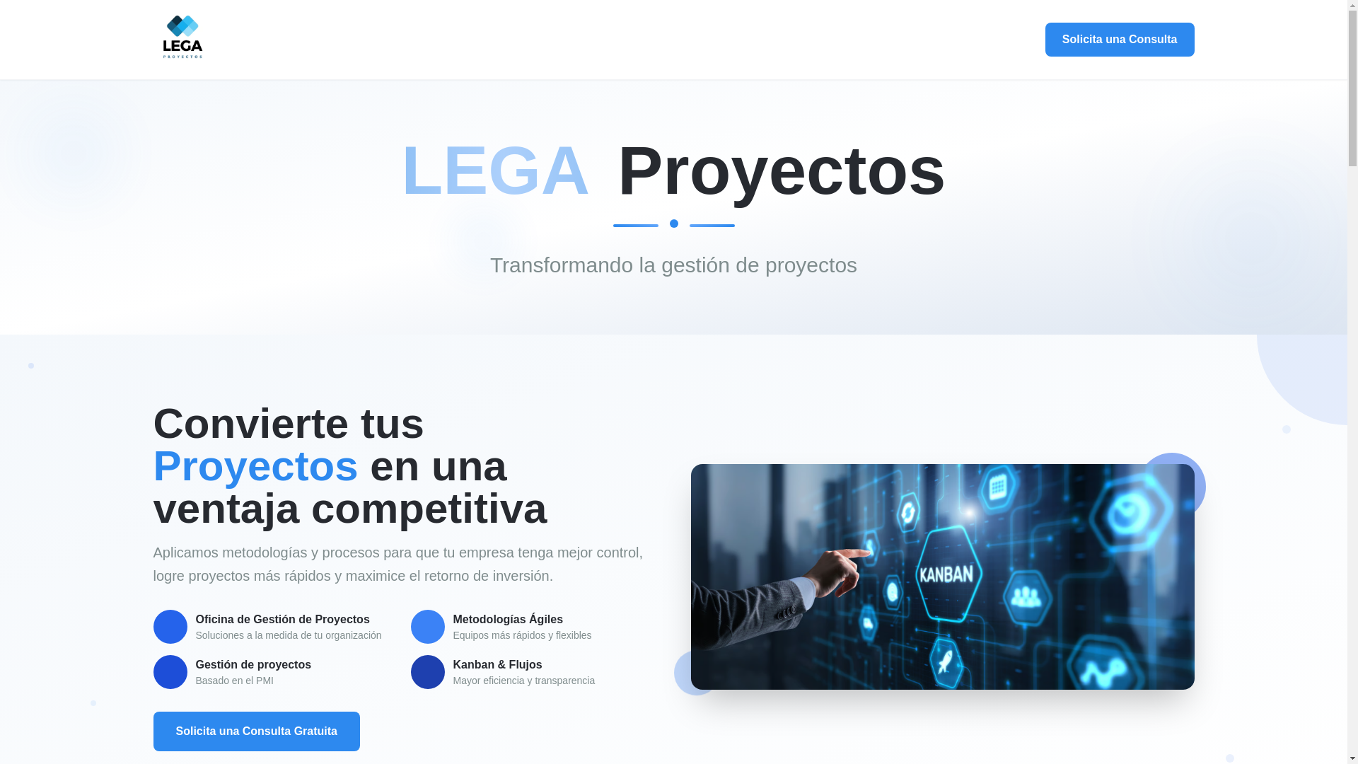 website screenshot of https://legaproyectosmx.com/