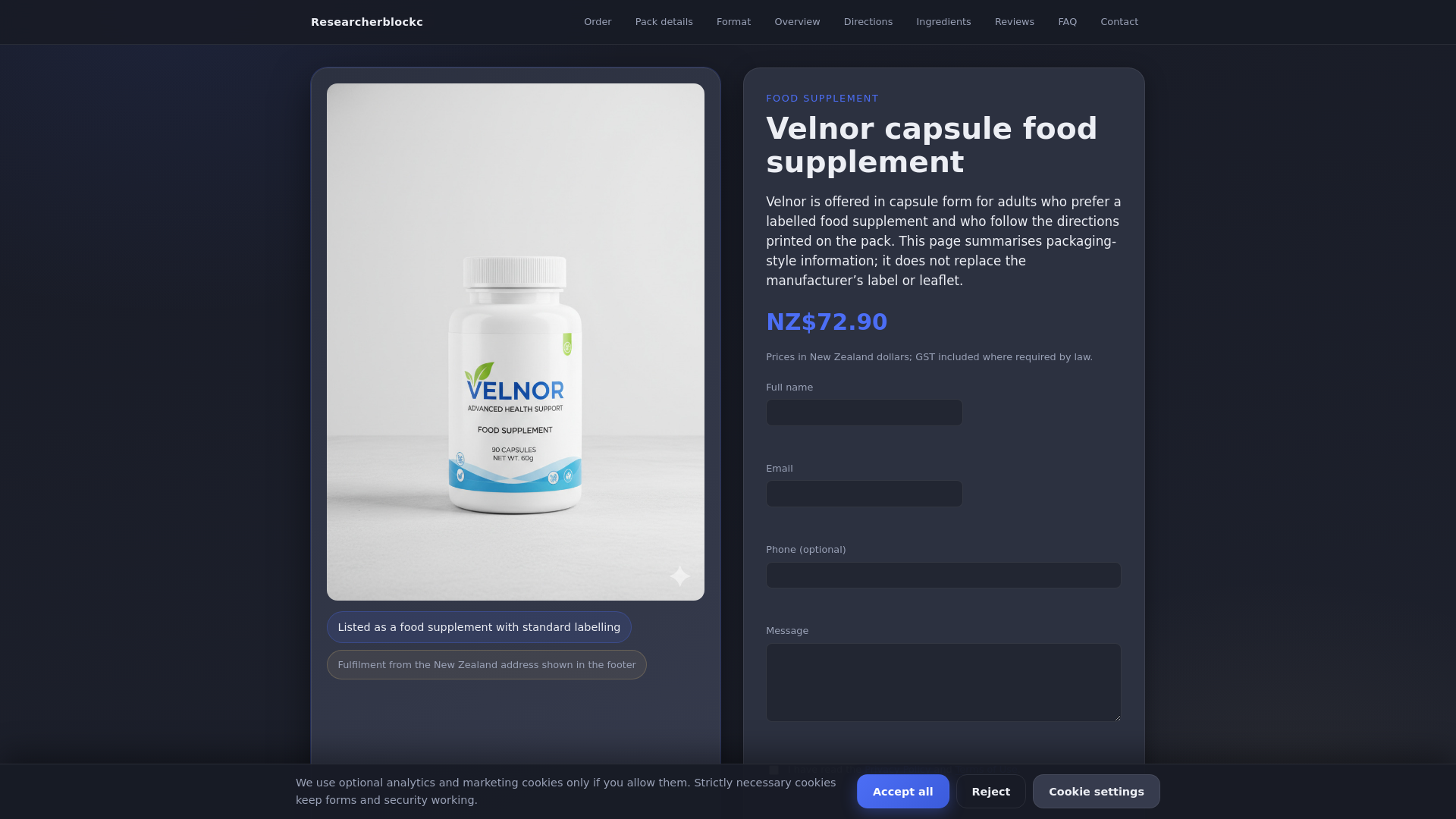 website screenshot of https://researcherblockc.world
