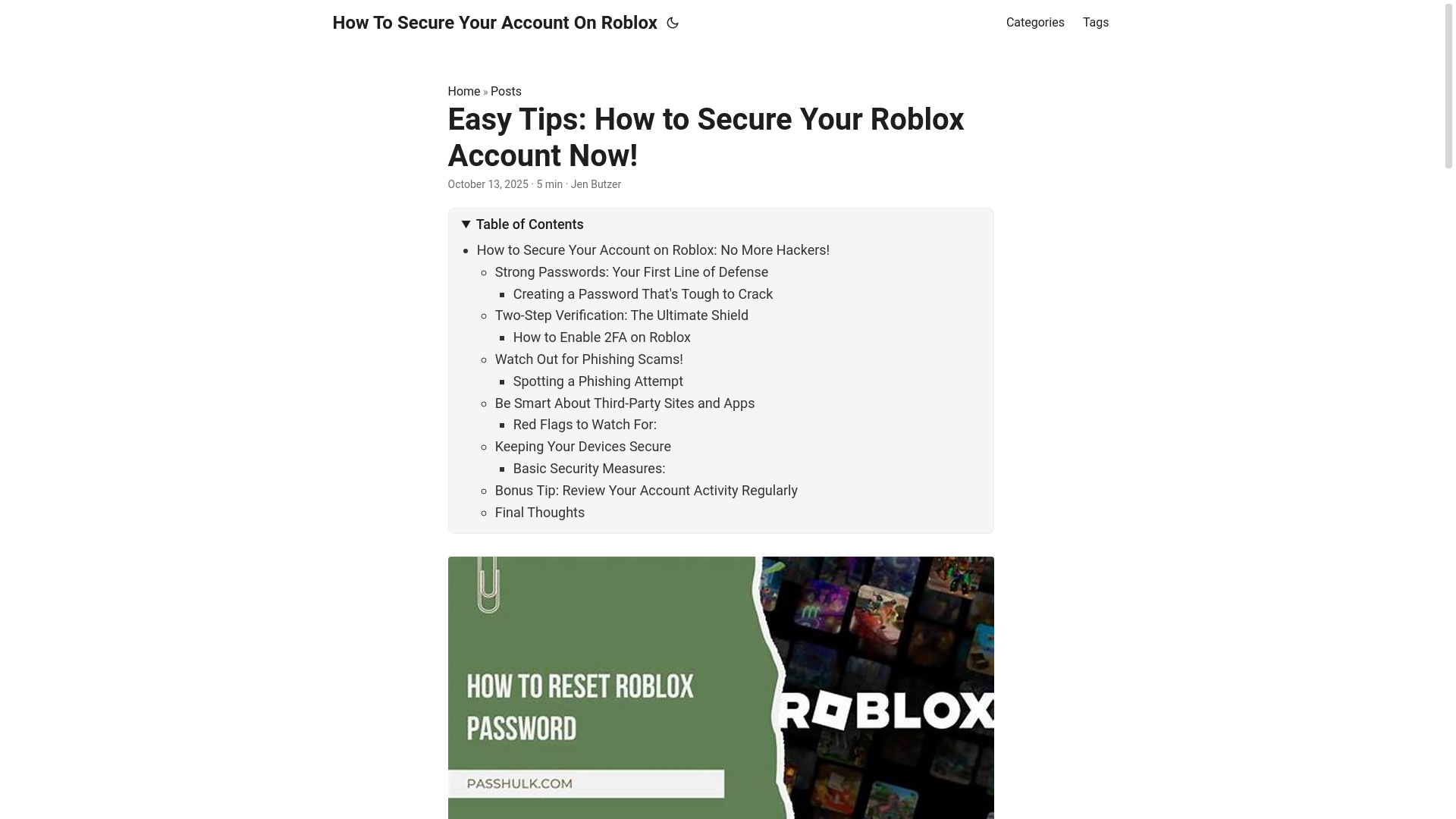 website screenshot of https://how-to-secure-your-account-on-roblox.pages.dev/