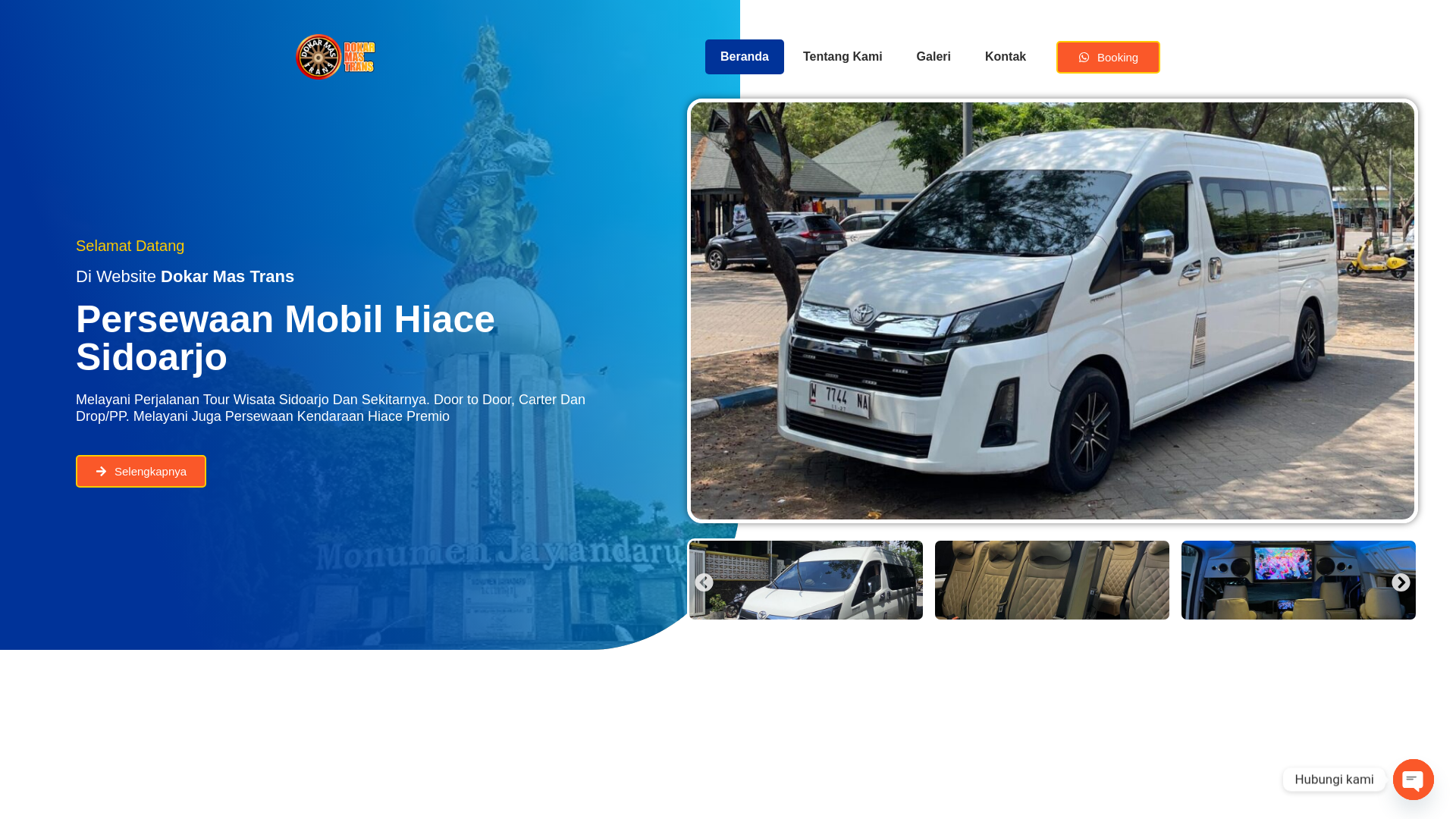 website screenshot of https://dokarmastrans.com