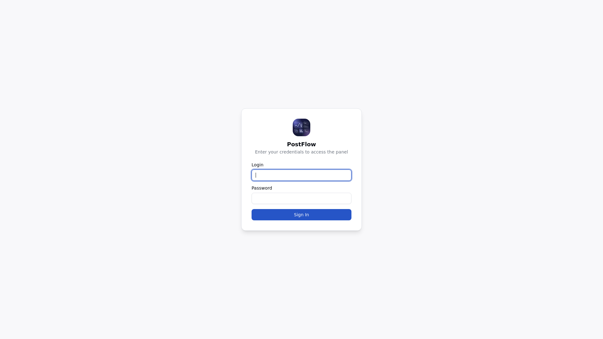 website screenshot of https://postflow-dashbordpanel.xyz