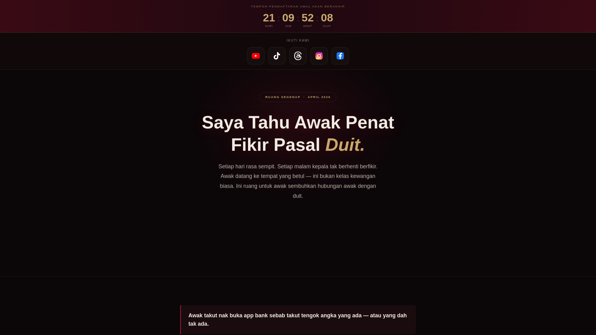 website screenshot of https://ruangsegenap.com/
