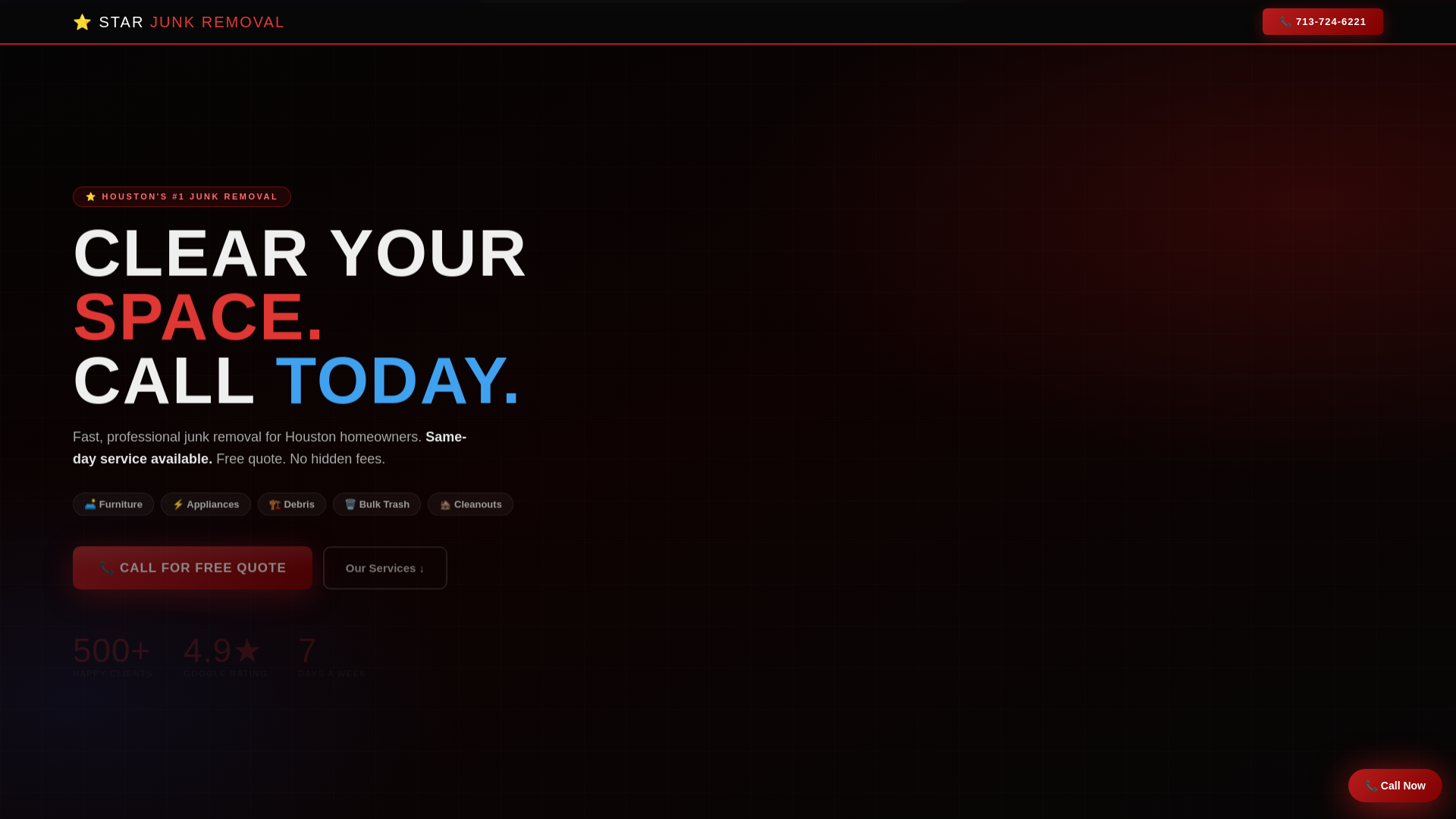 website screenshot of https://starjunkremovalhtx.com