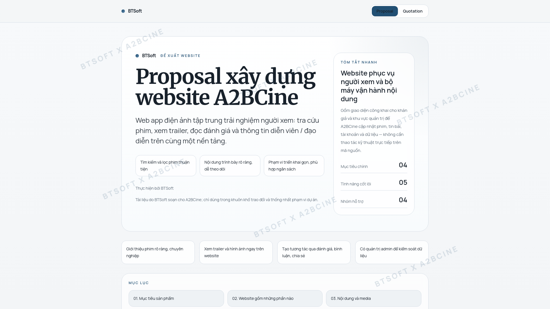 website screenshot of https://a2bcine-proposal.pages.dev/